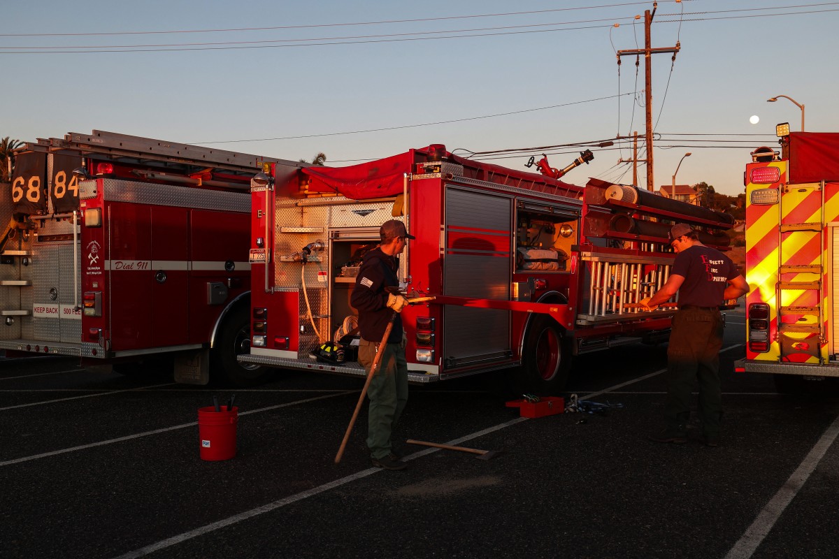 first responders base camp set up at Zuma Beach