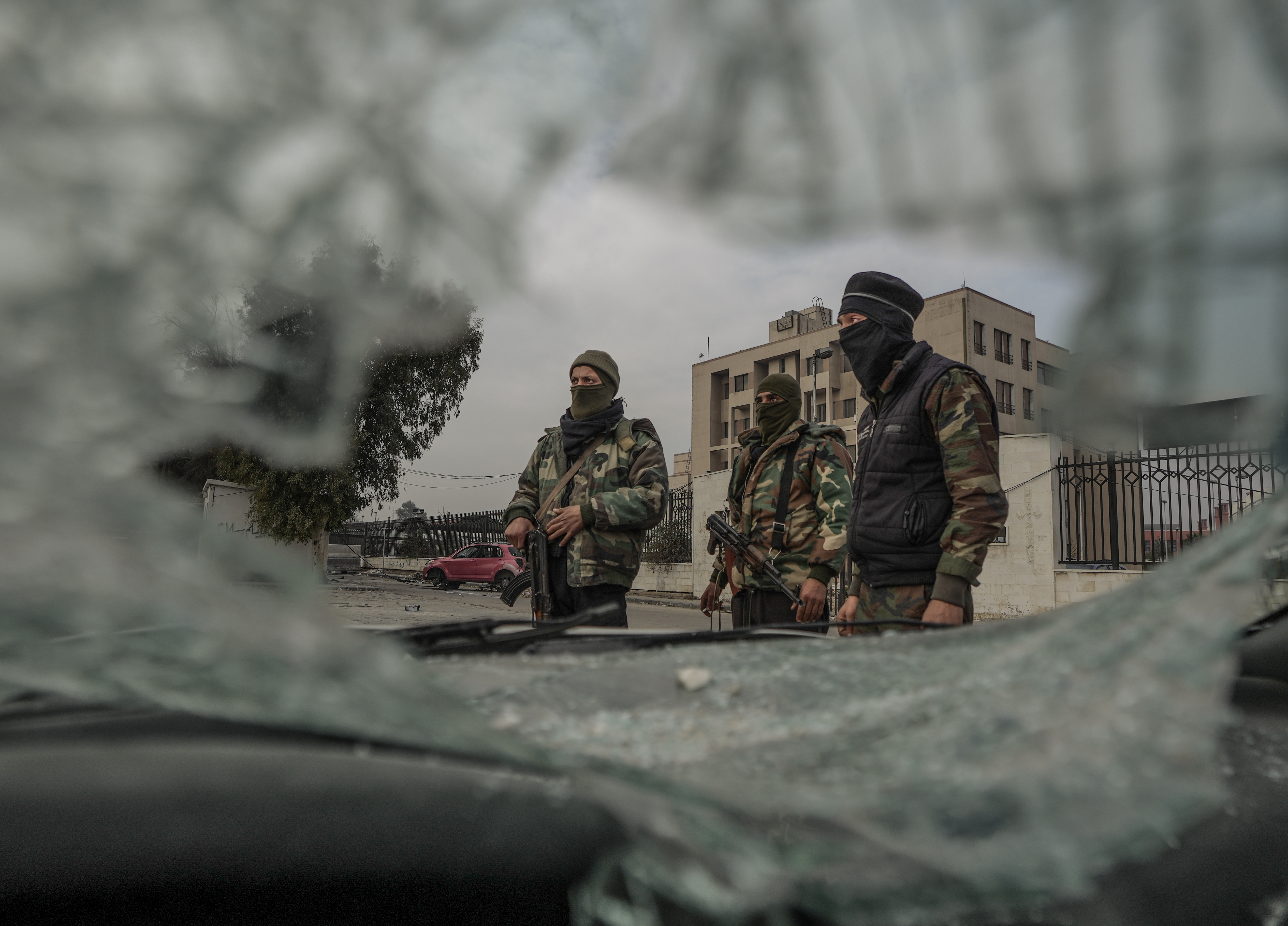 "Palestine Branch" prison guards of the Syrian Military Operations Department after the fall of Bashar al-Assad's regime December 20, 2024.