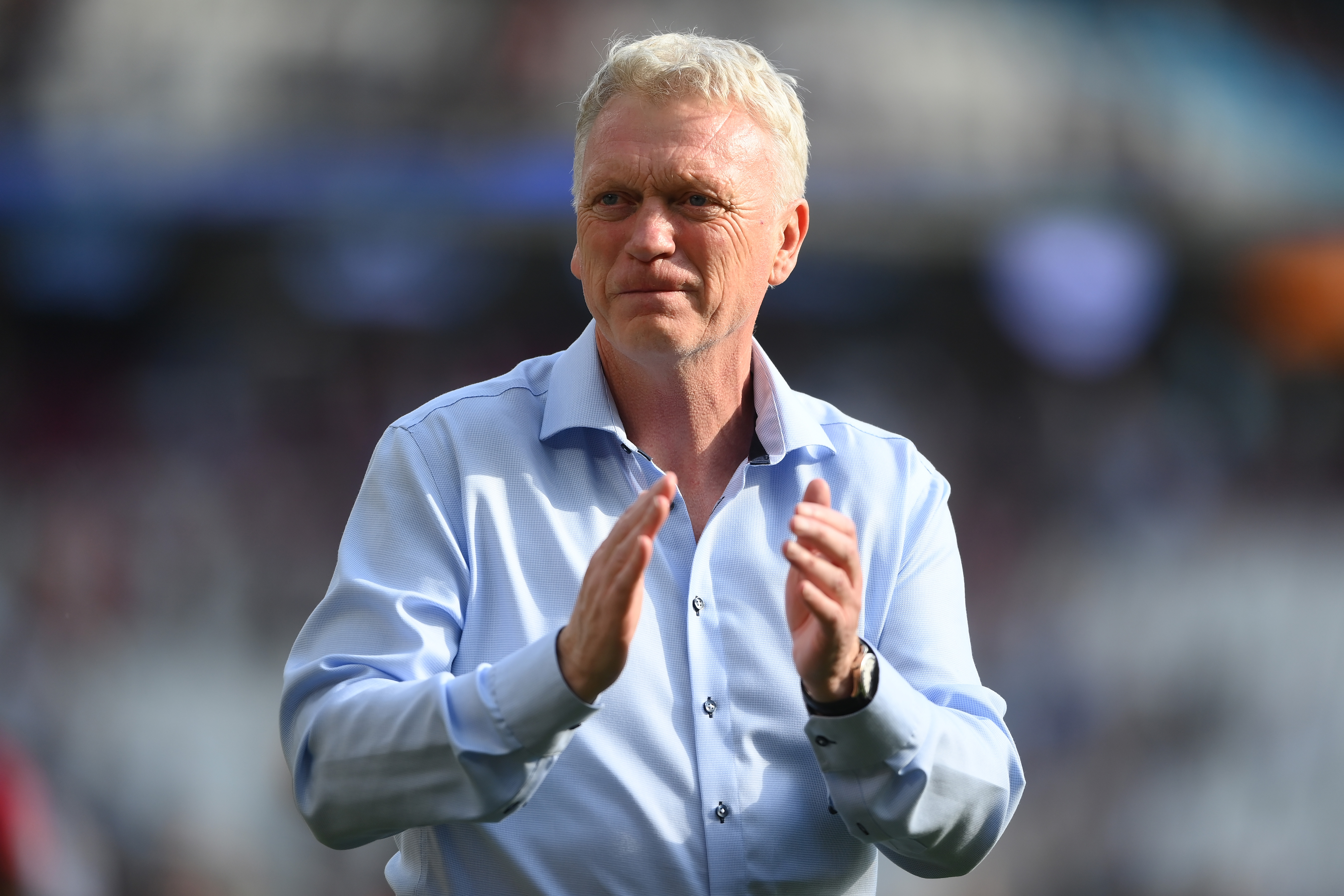 David Moyes acknowledges the fans.
