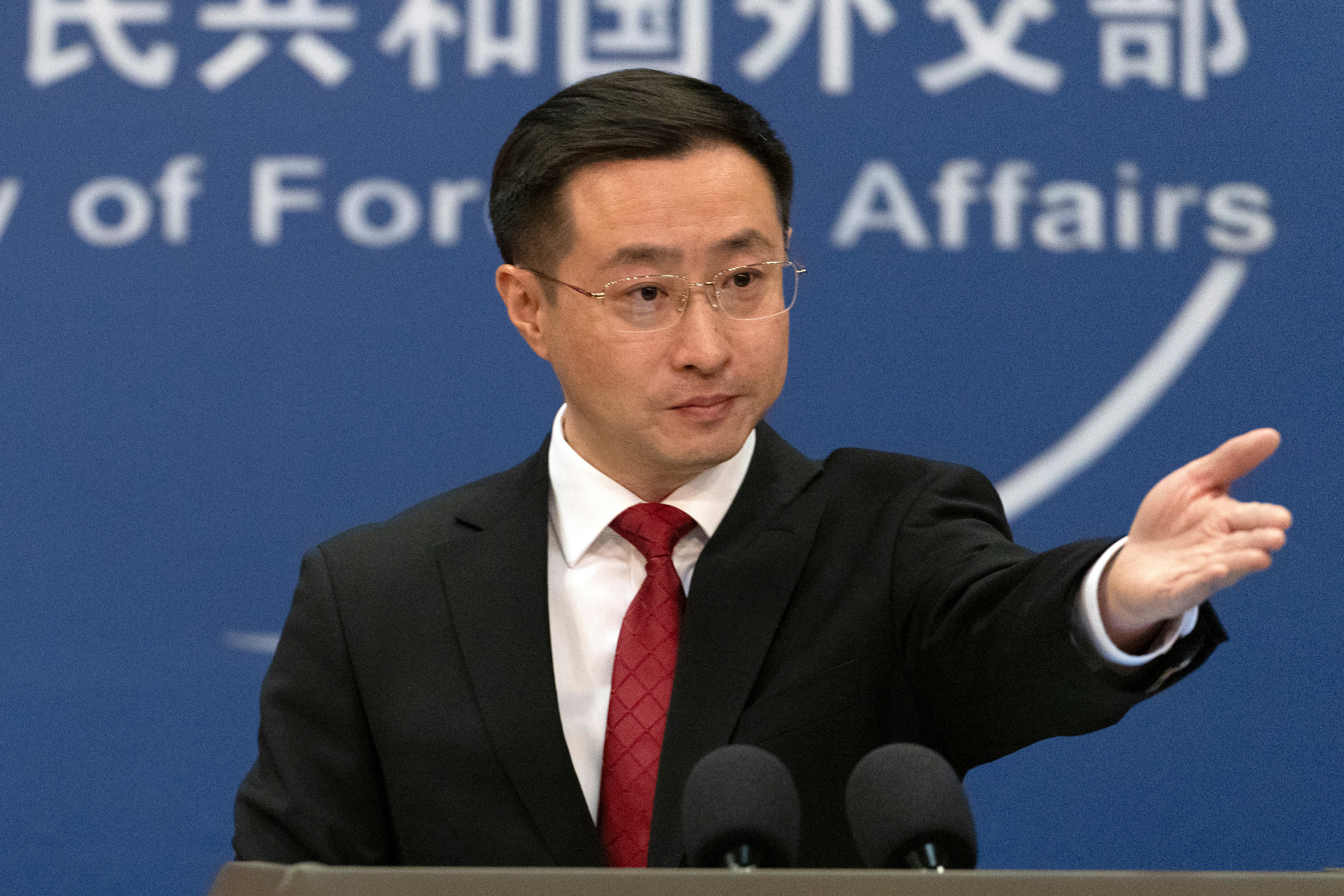 Chinese Ministry of Foreign Affairs' spokesperson Lin Jian [File: Andres Martinez Casares/EPA-EFE]
