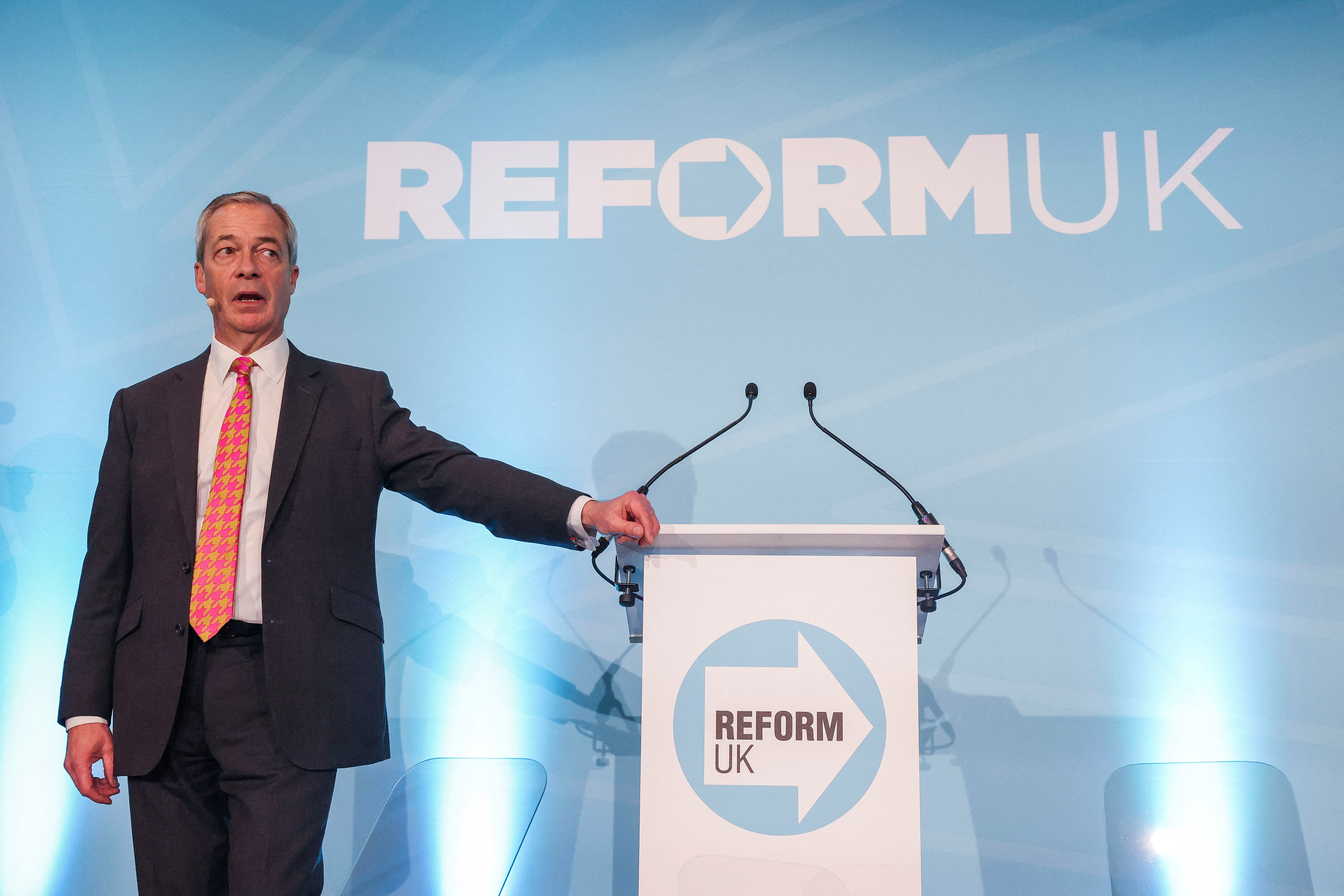 Britain's Reform UK party leader Nigel Farage
