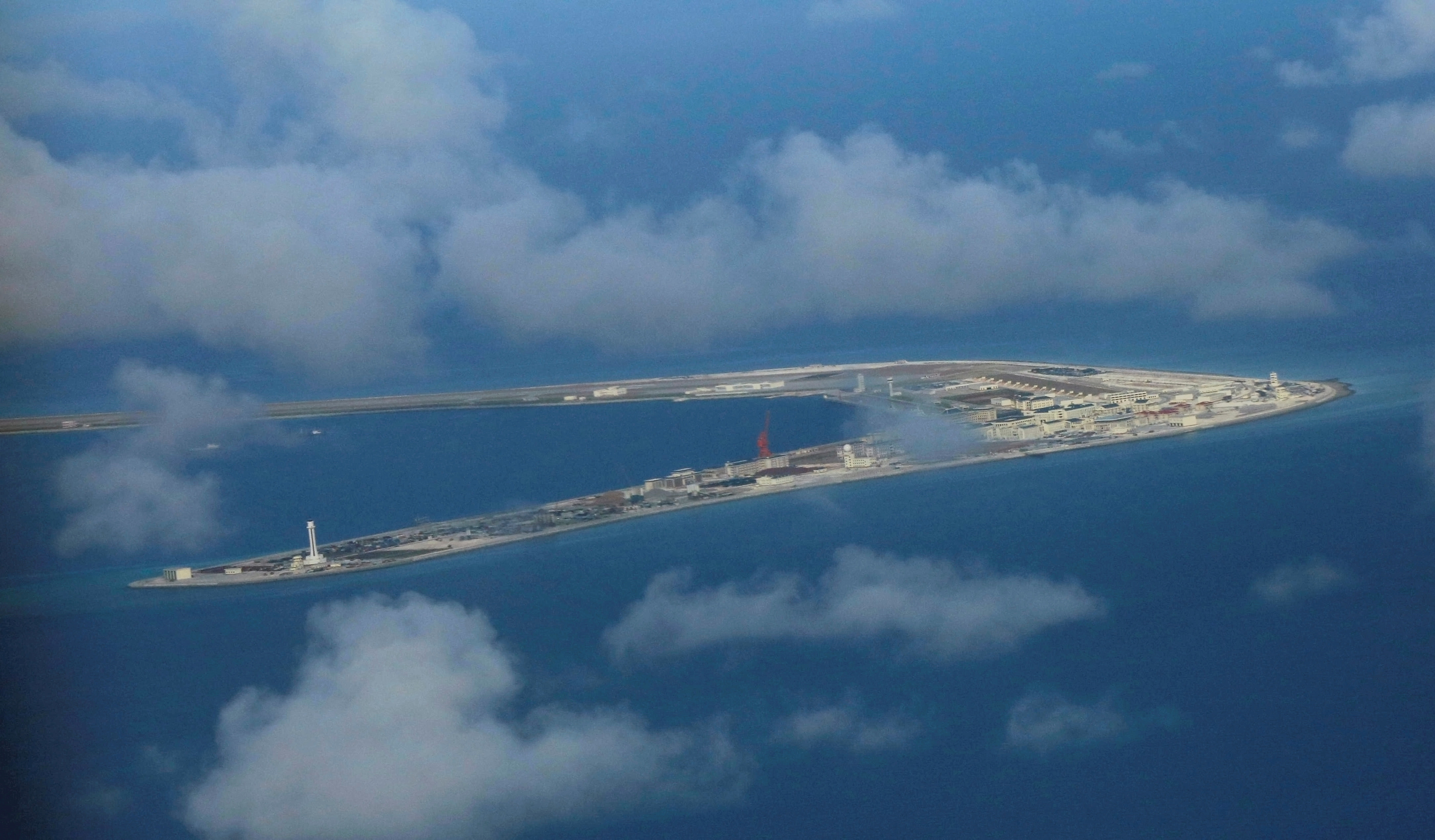 An aerial view of China-occupied Subi Reef at Spratly Islands.