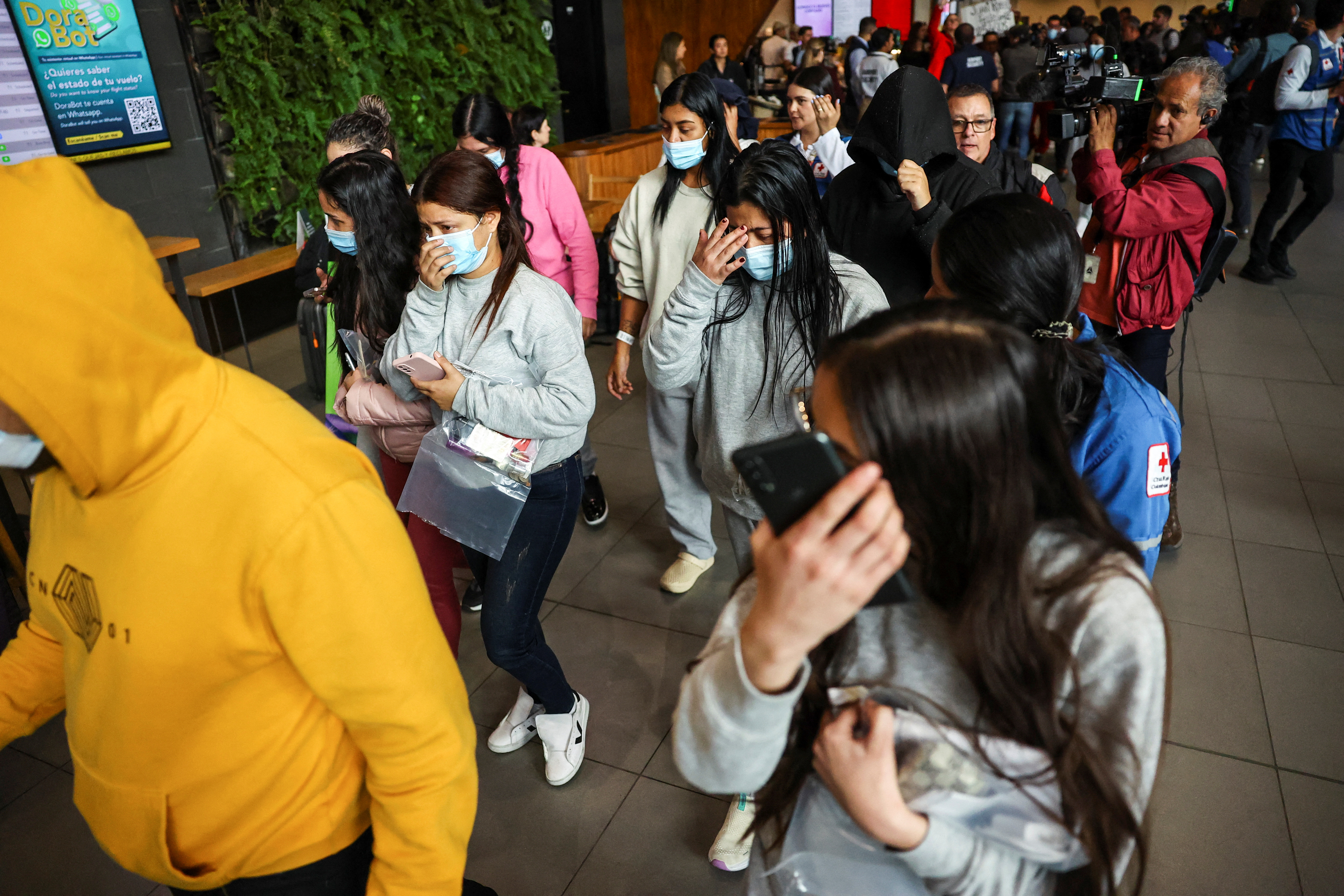 Deported Colombians arrive in Bogota's airport