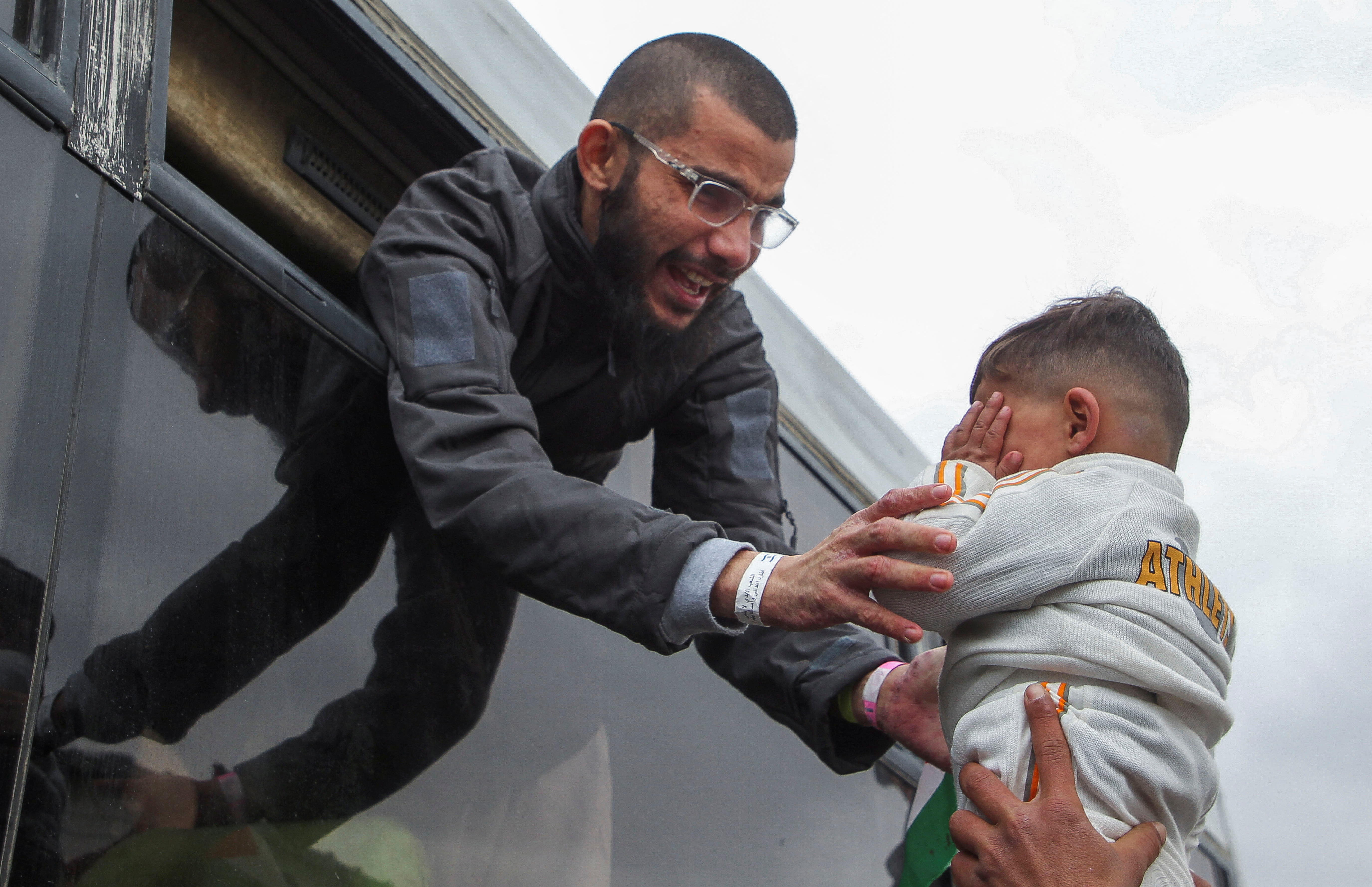 Released Palestinians in Gaza