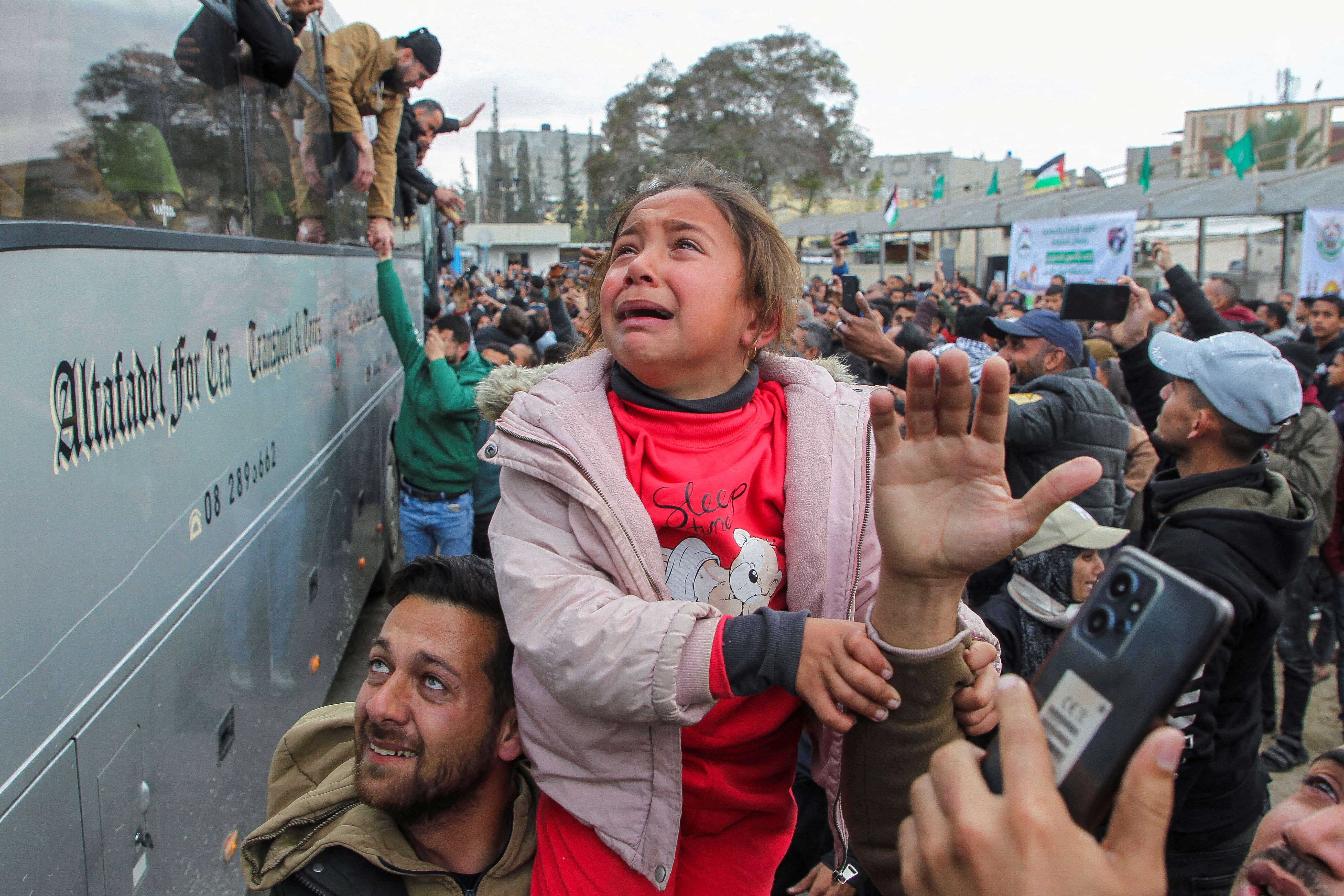 Released Palestinians in Gaza