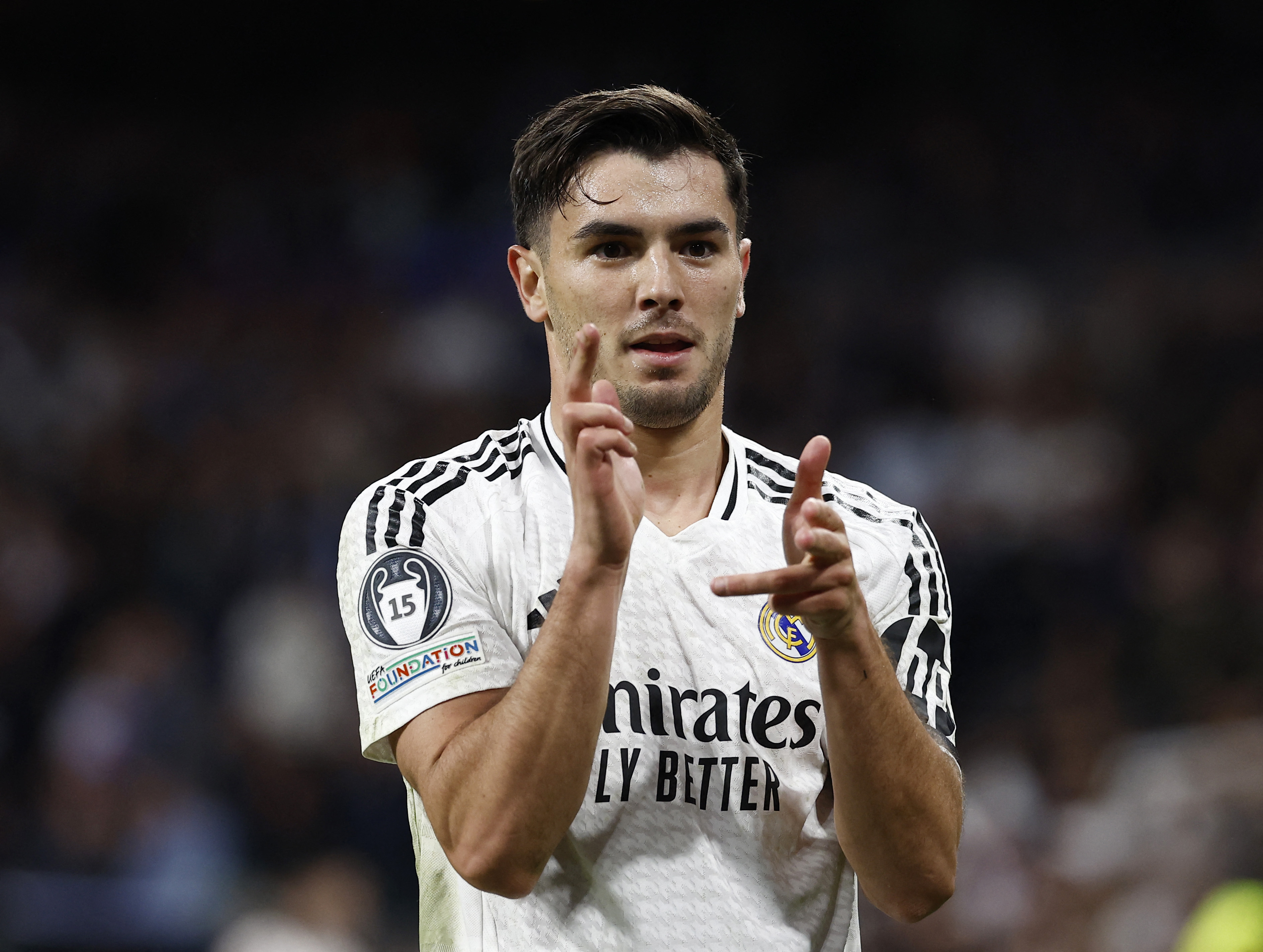 Brahim Diaz celebrates scoring