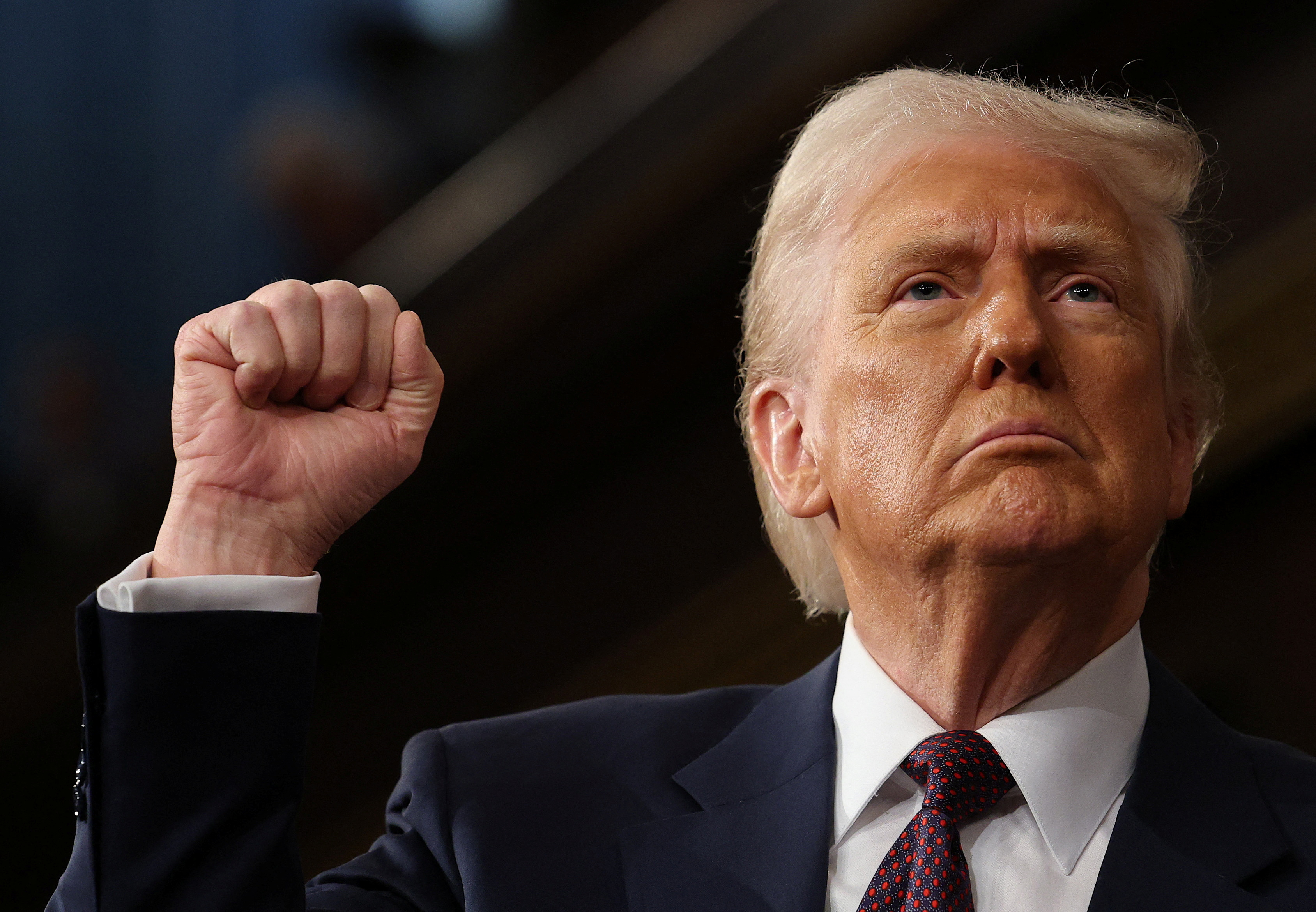 President Donald Trump addresses a joint session of Congress at the US Capitol