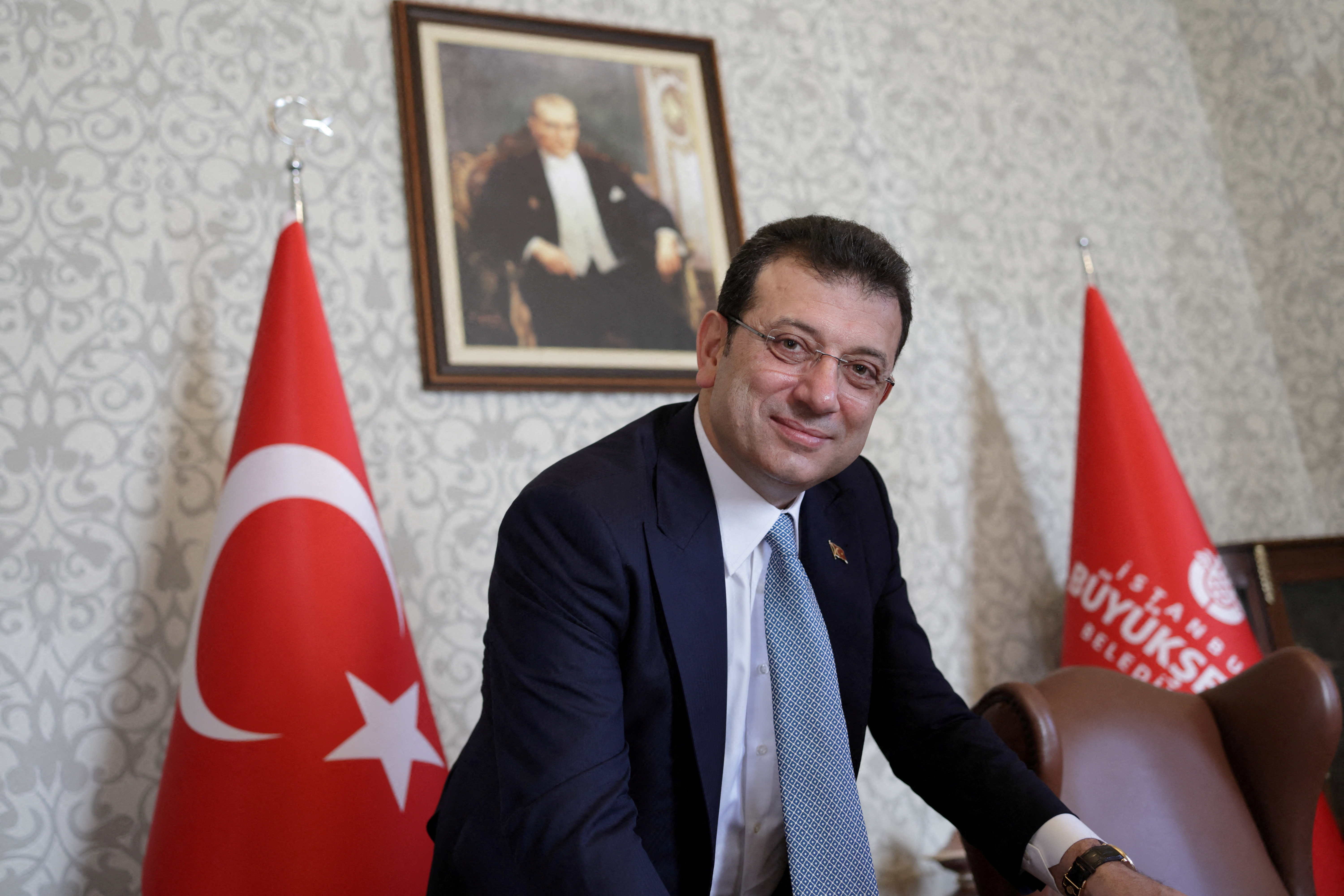 FILE PHOTO: Istanbul Mayor Ekrem Imamoglu poses during an interview with Reuters in Istanbul, Turkey January 8, 2024. REUTERS/Murad Sezer/File Photo