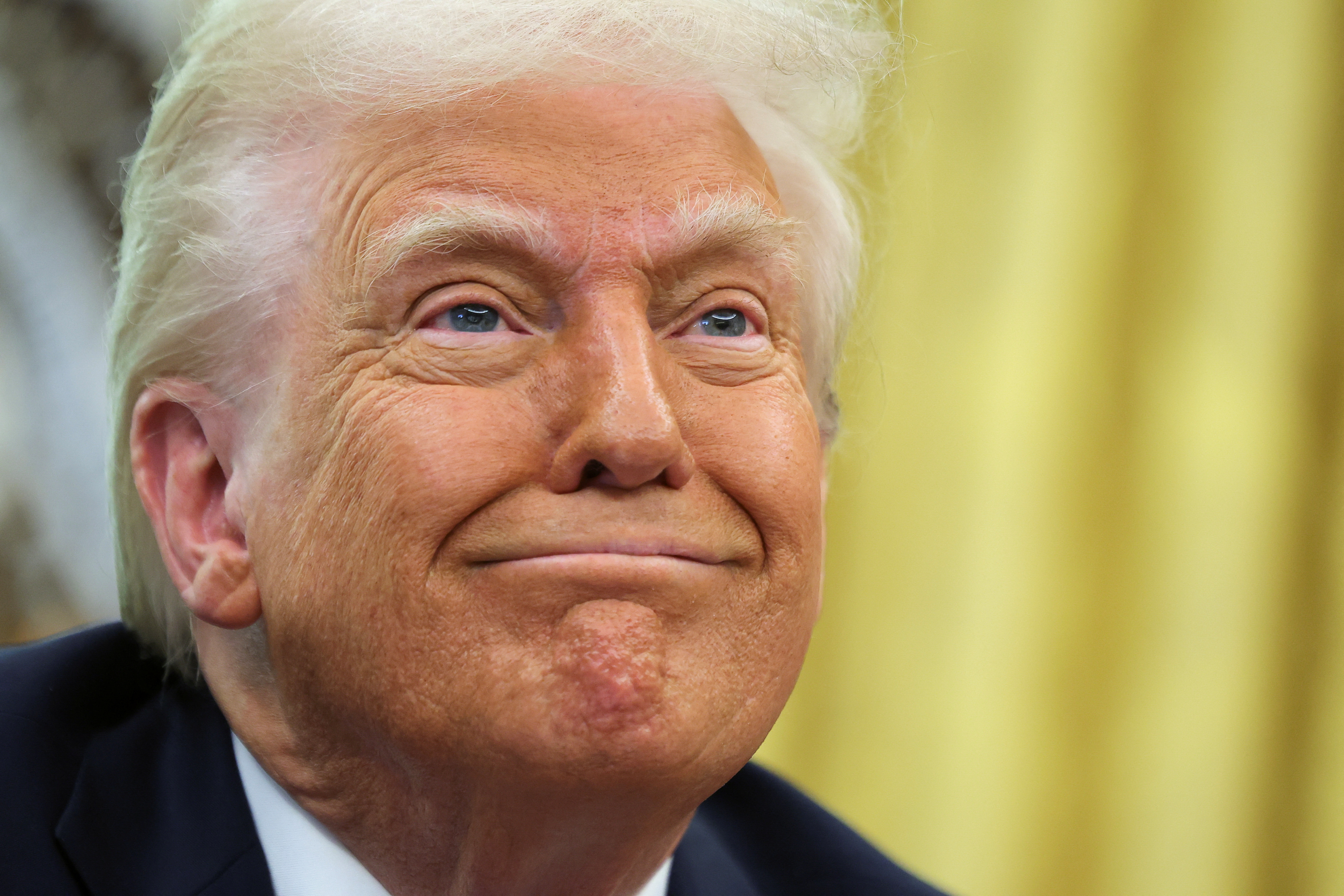 A close-up of Donald Trump