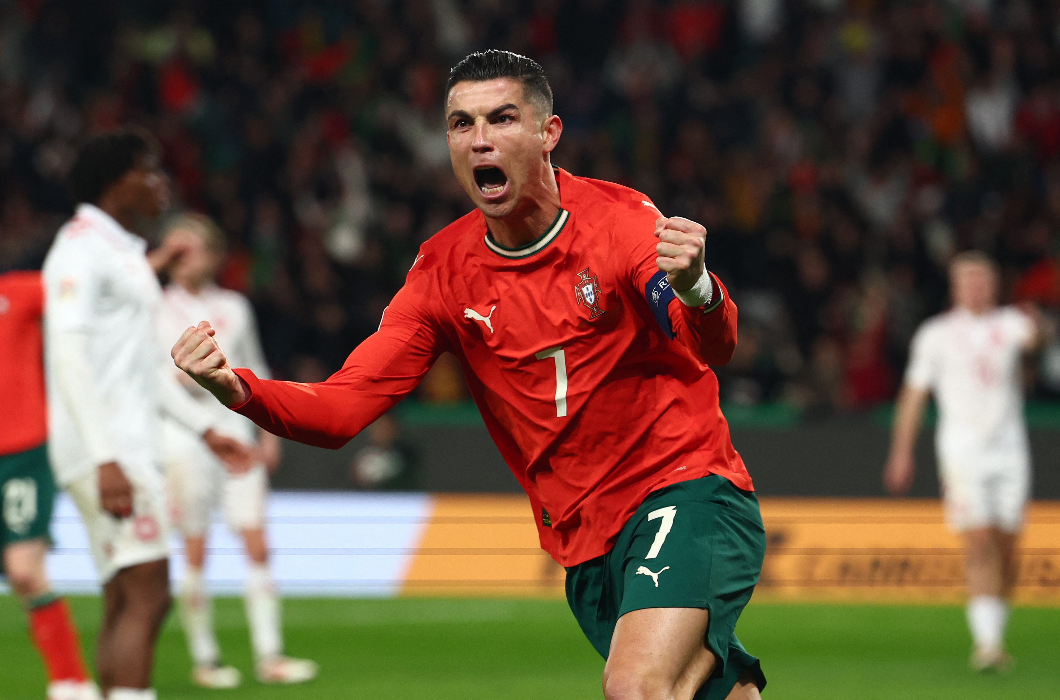 Ronaldo celebrates scoring