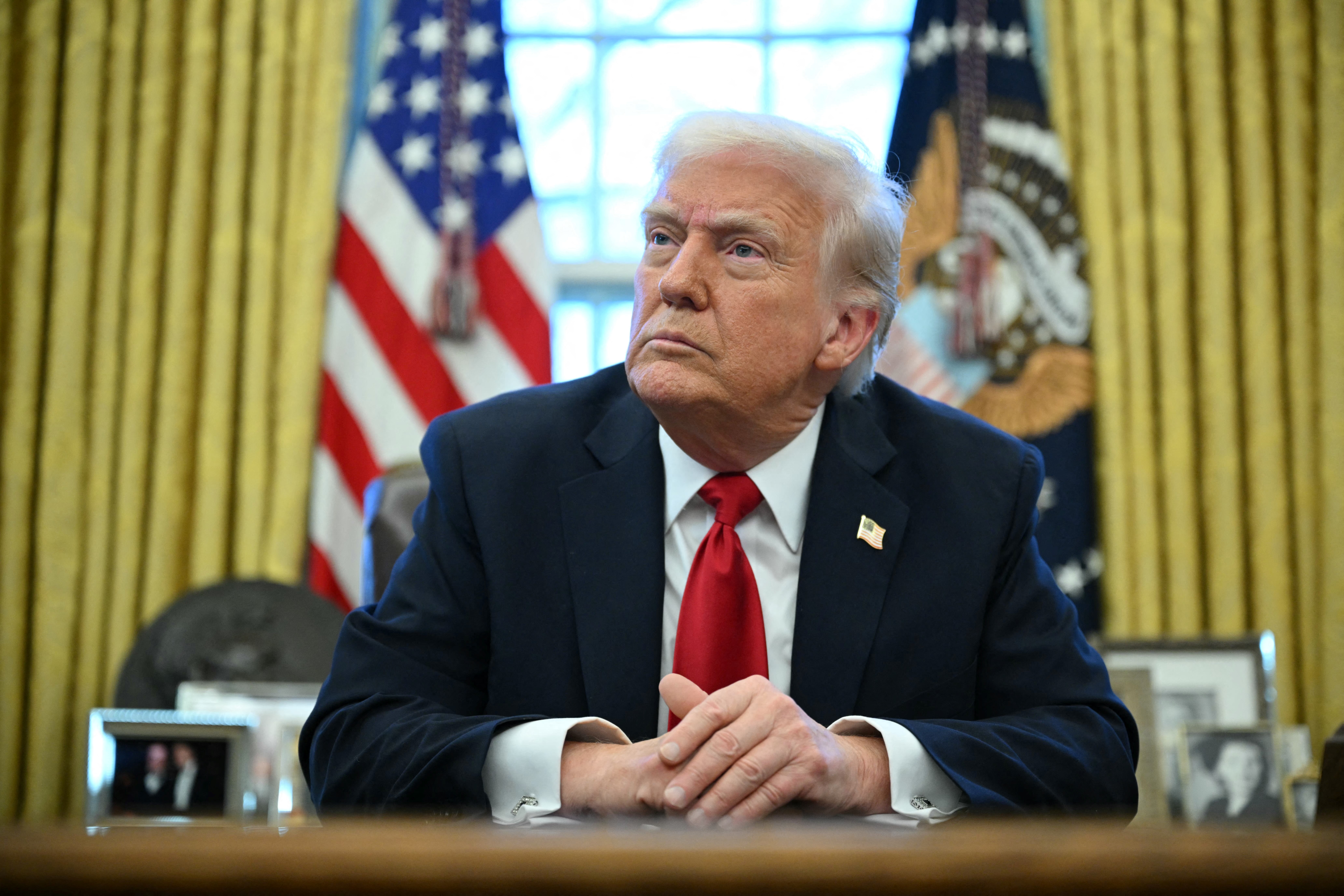 US President Donald Trump in the Oval Office of the White House.