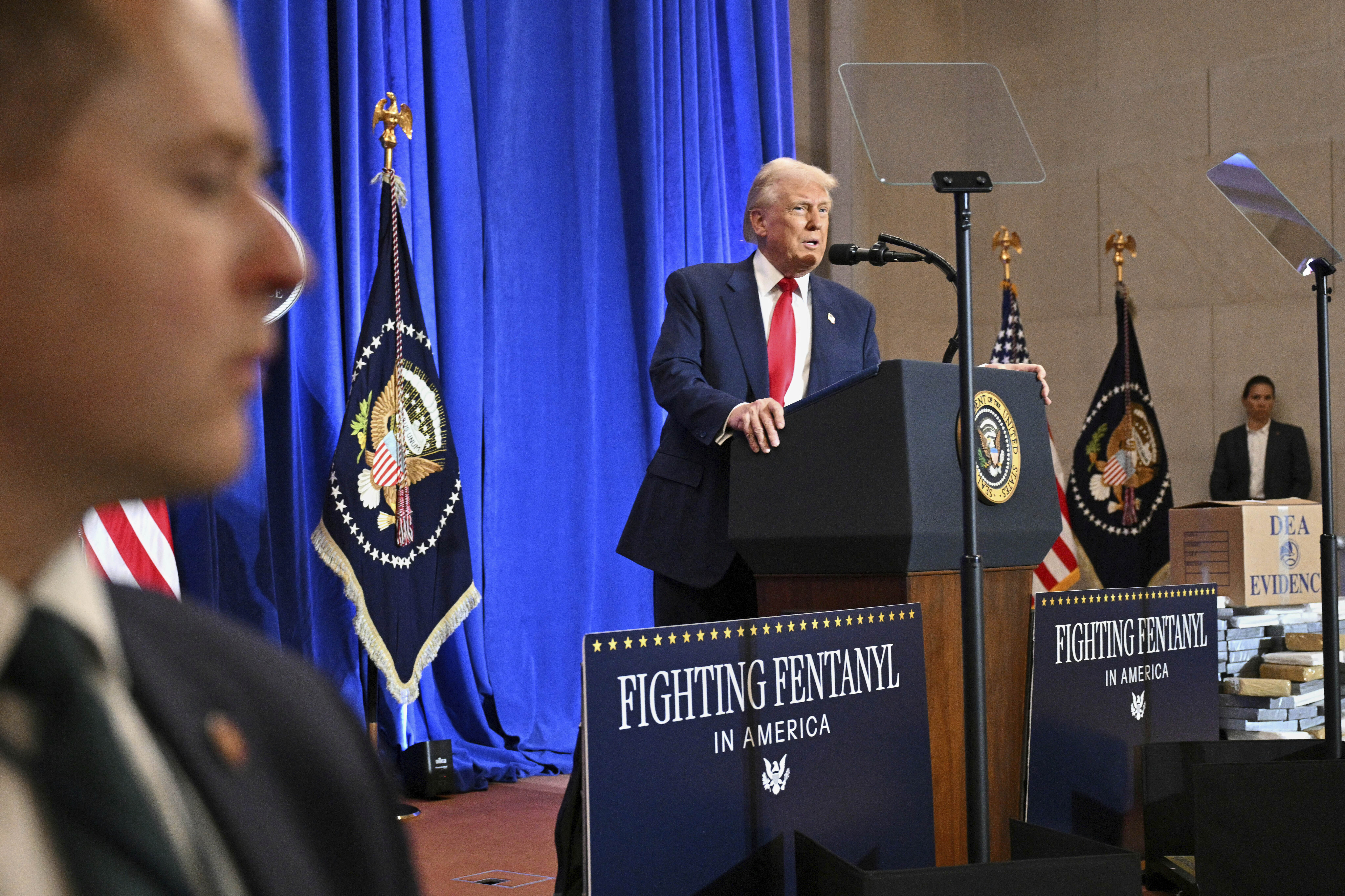 Trump speaks before the Justice Department