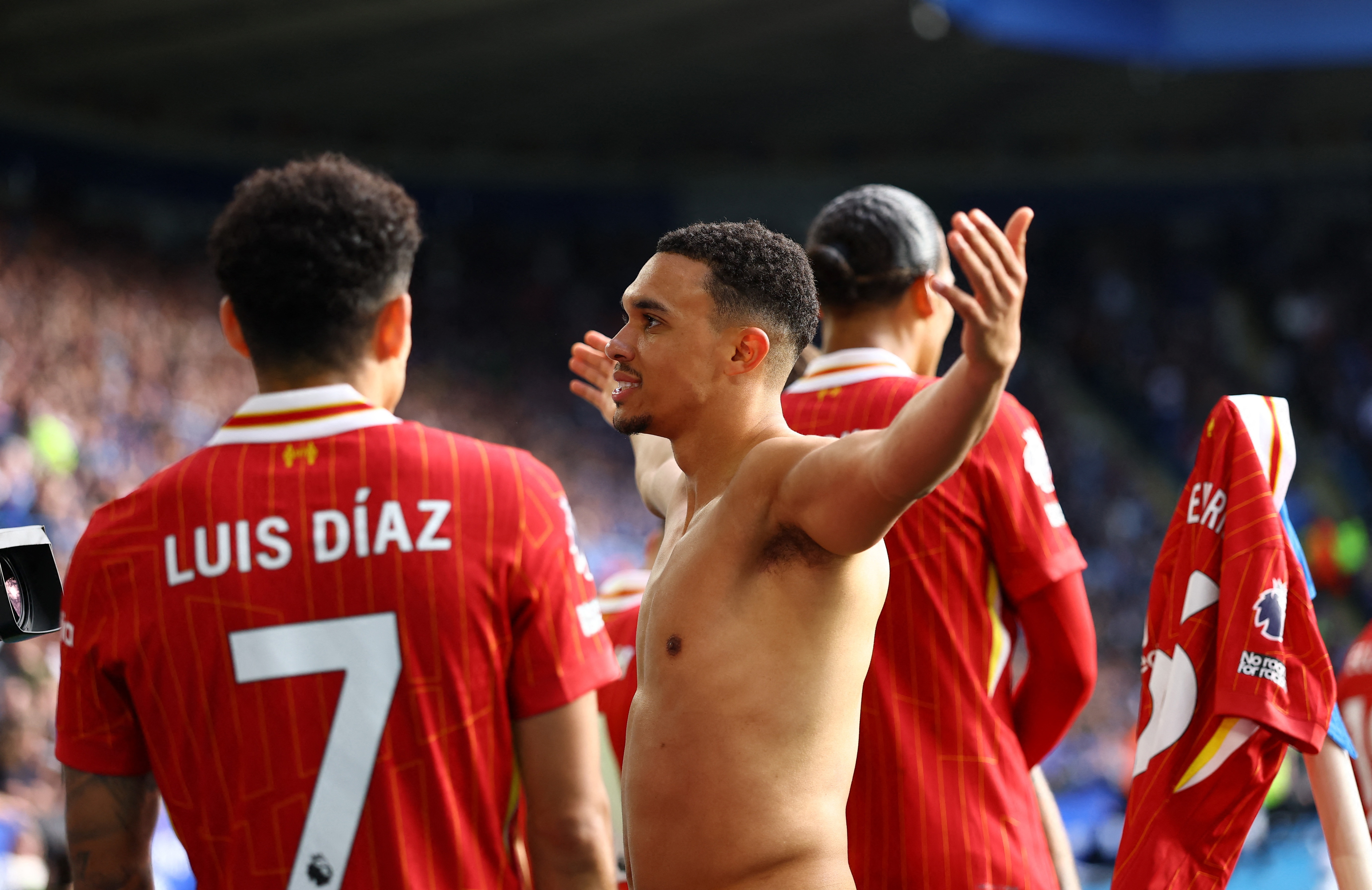 Liverpool's Trent Alexander-Arnold celebrates scoring