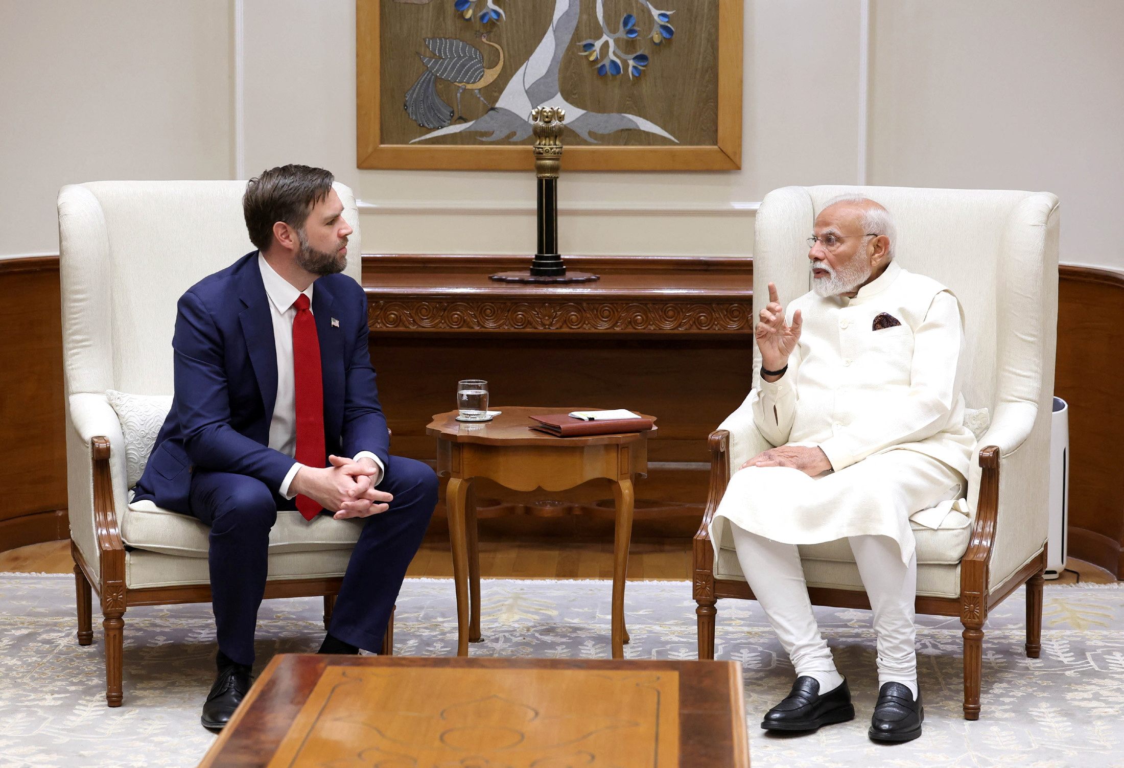 India's Prime Minister Narendra Modi meets US Vice President JD Vance.
