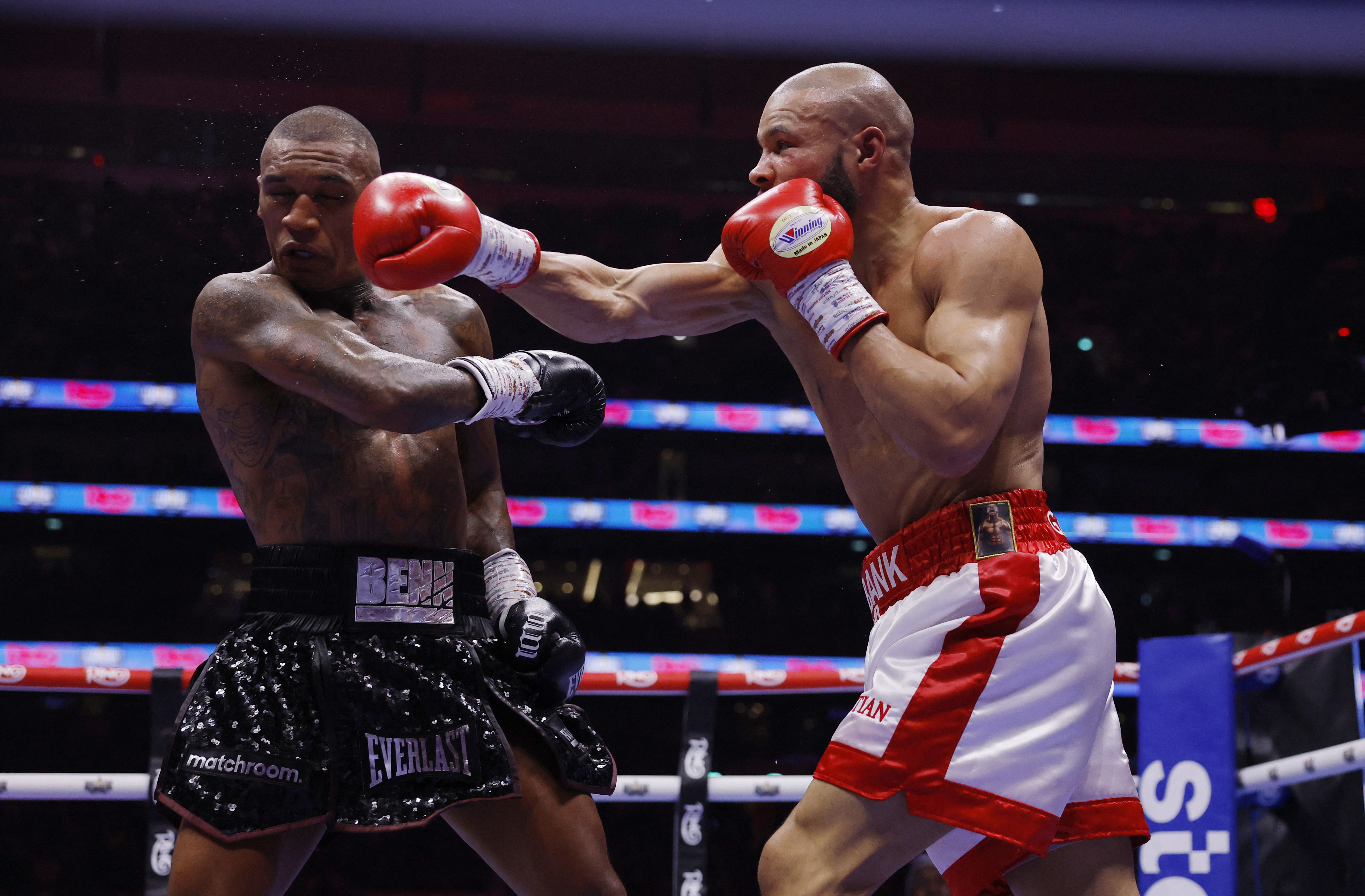 Boxing - Chris Eubank Jr v Conor Benn - Tottenham Hotspur Stadium, London, Britain - April 26, 2025 Chris Eubank Jr in action during his middleweight fight against Conor Benn Action Images via Reuters/Andrew Couldridge