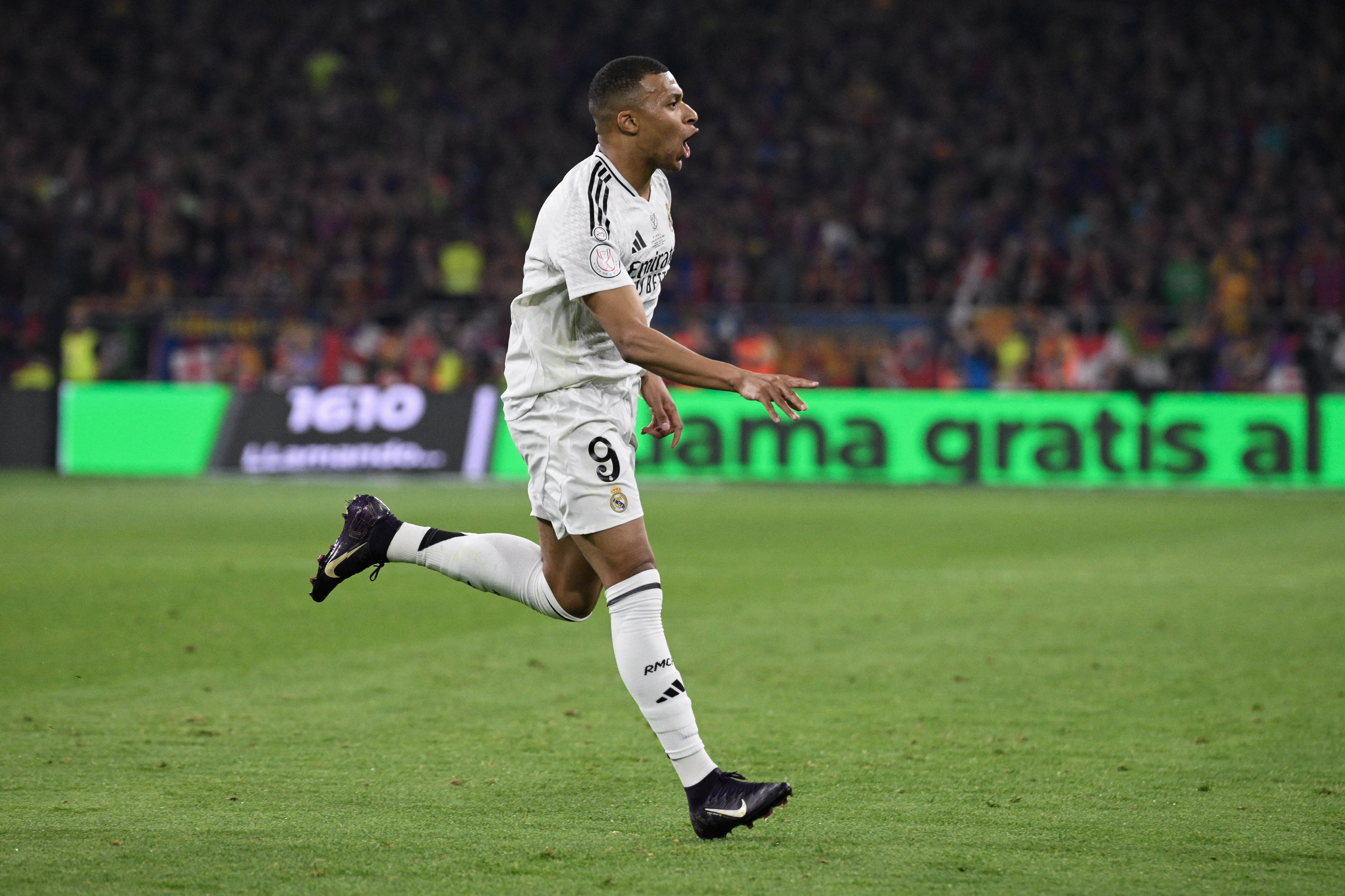 Kylian Mbappe in action.