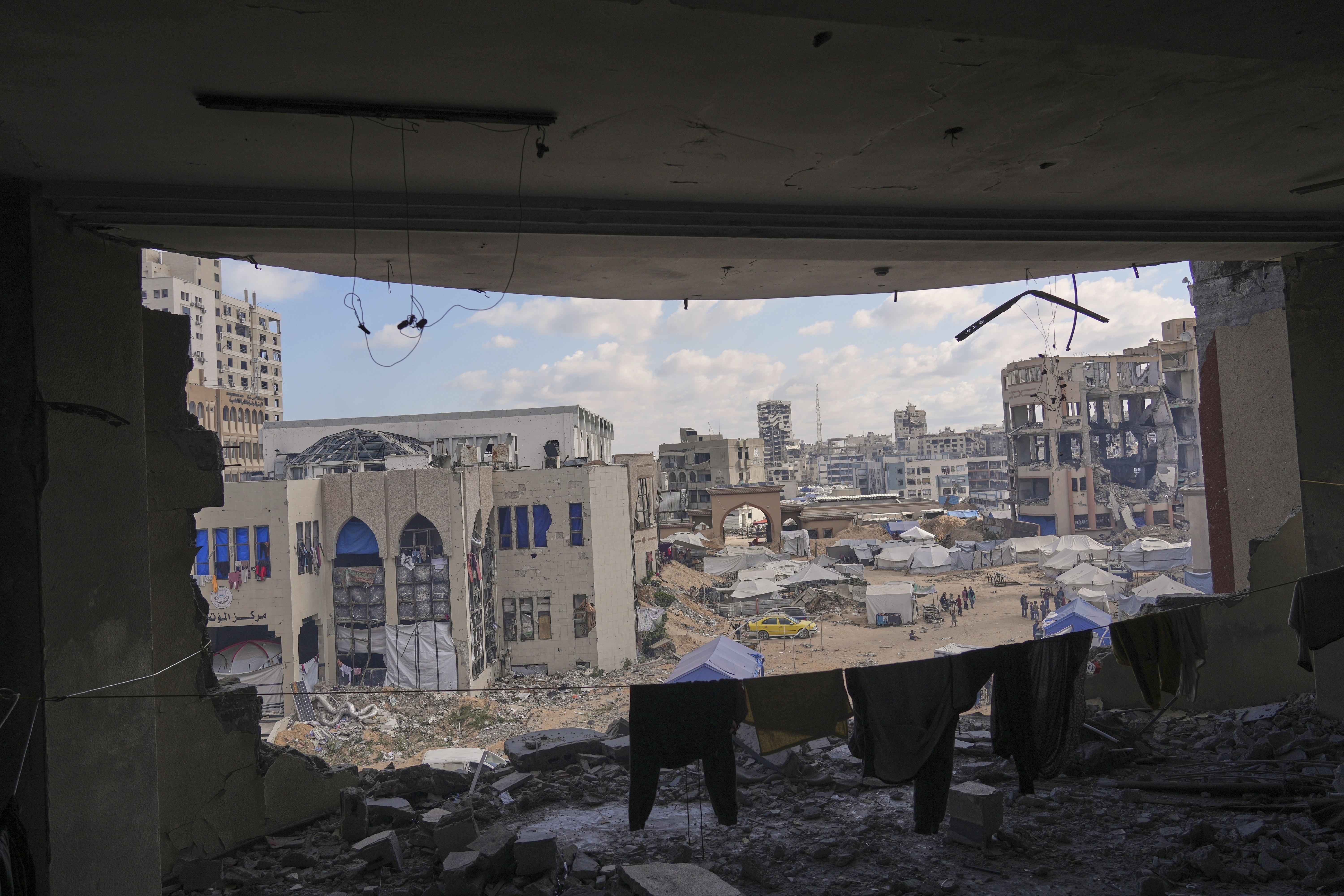 A bombed-out Gaza university becomes a shelter for displaced Palestinians