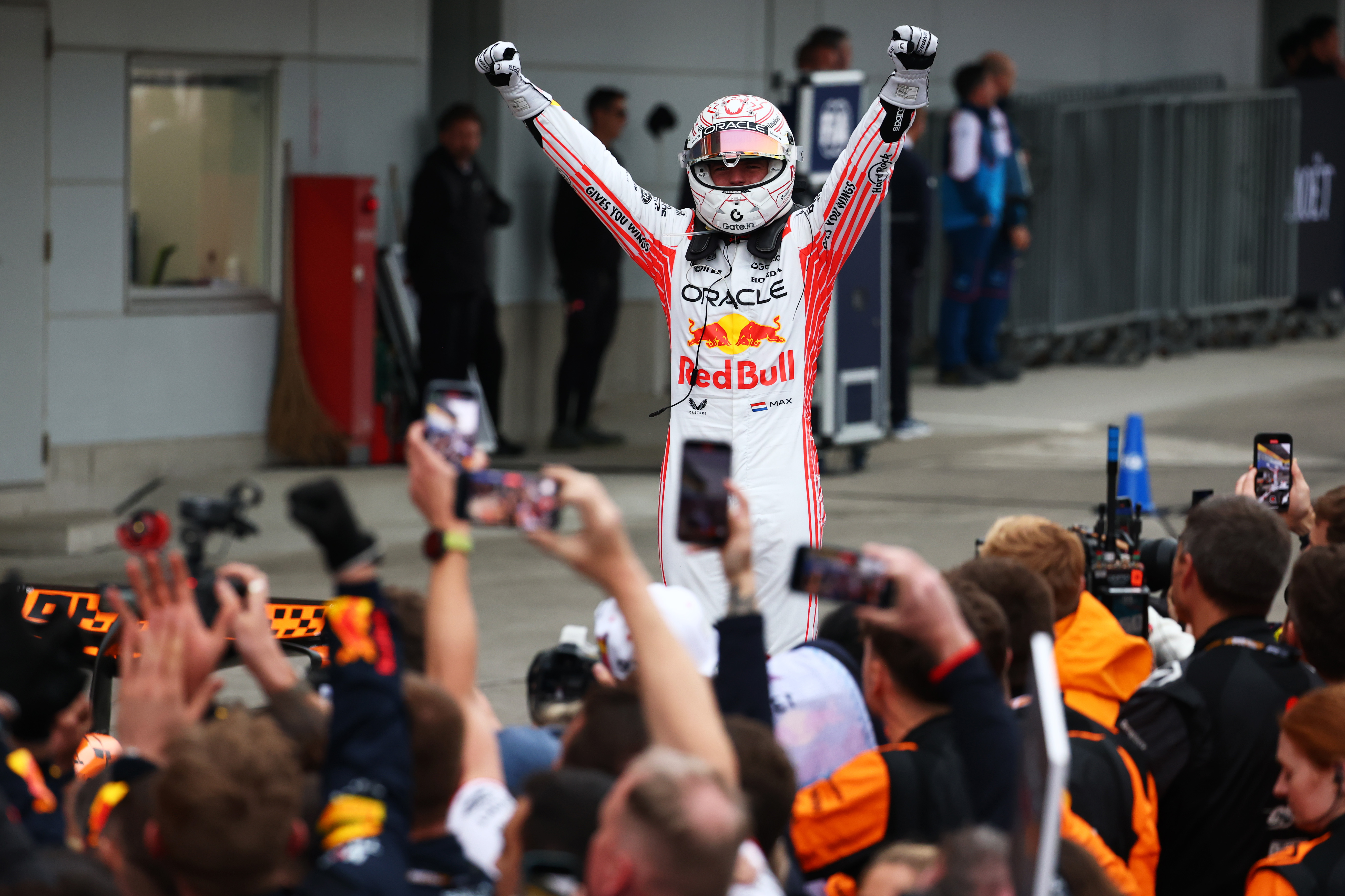 Max Verstappen reacts.