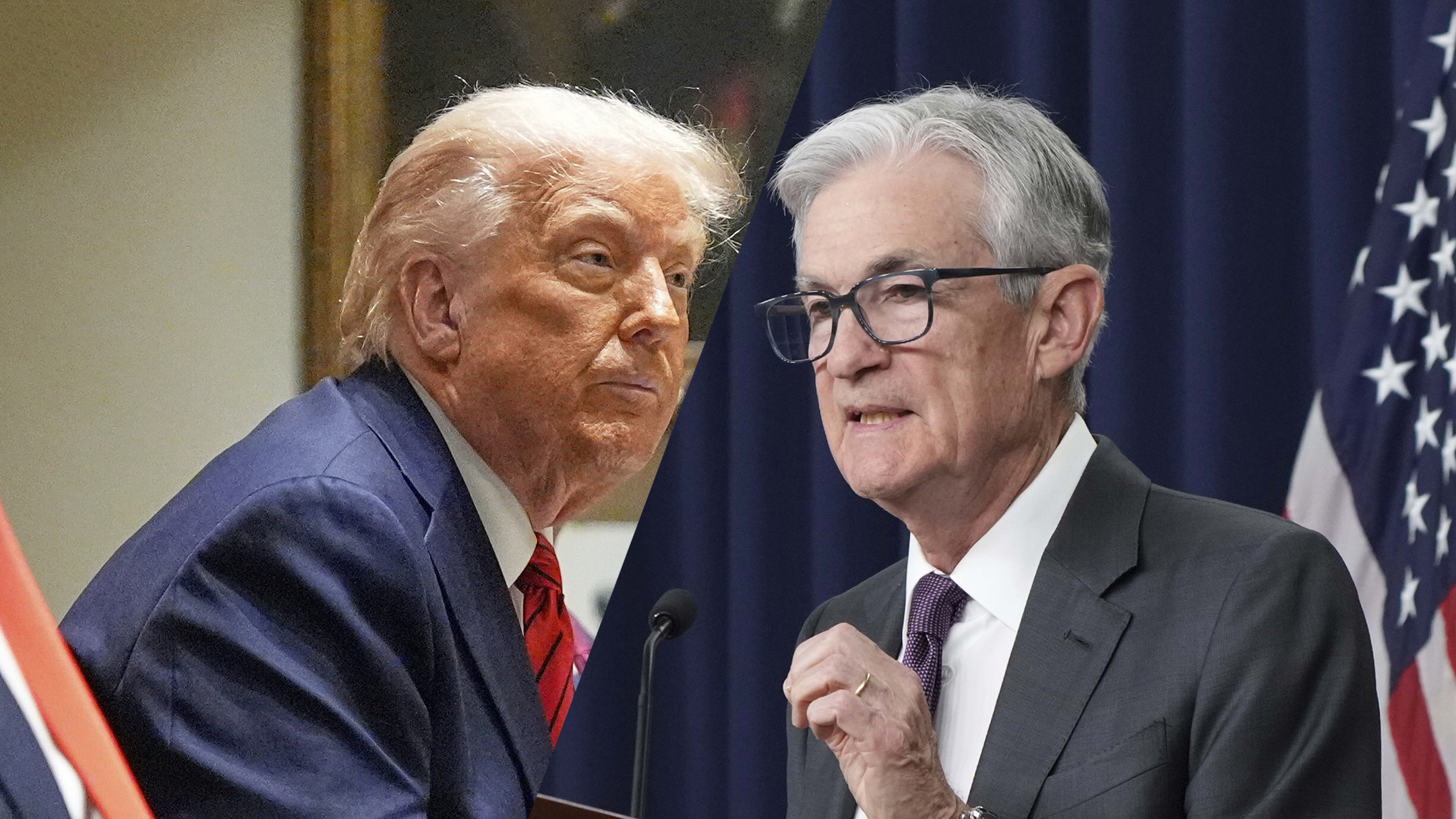 A composite photo showing US President Donald Trump (L) and Federal Reserve Chairman Jerome Powell (R)