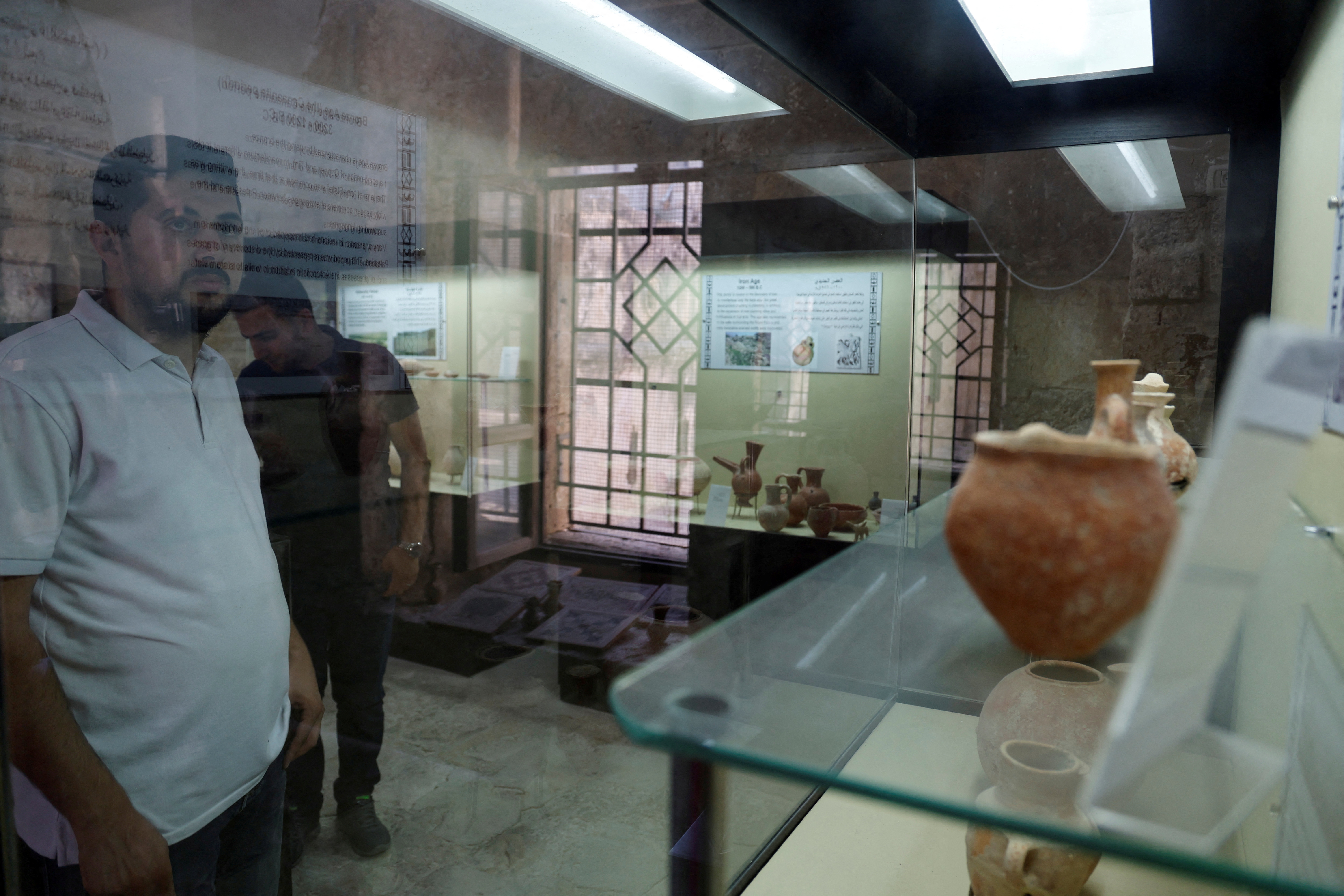Palestinians visit the museum in Sebastia