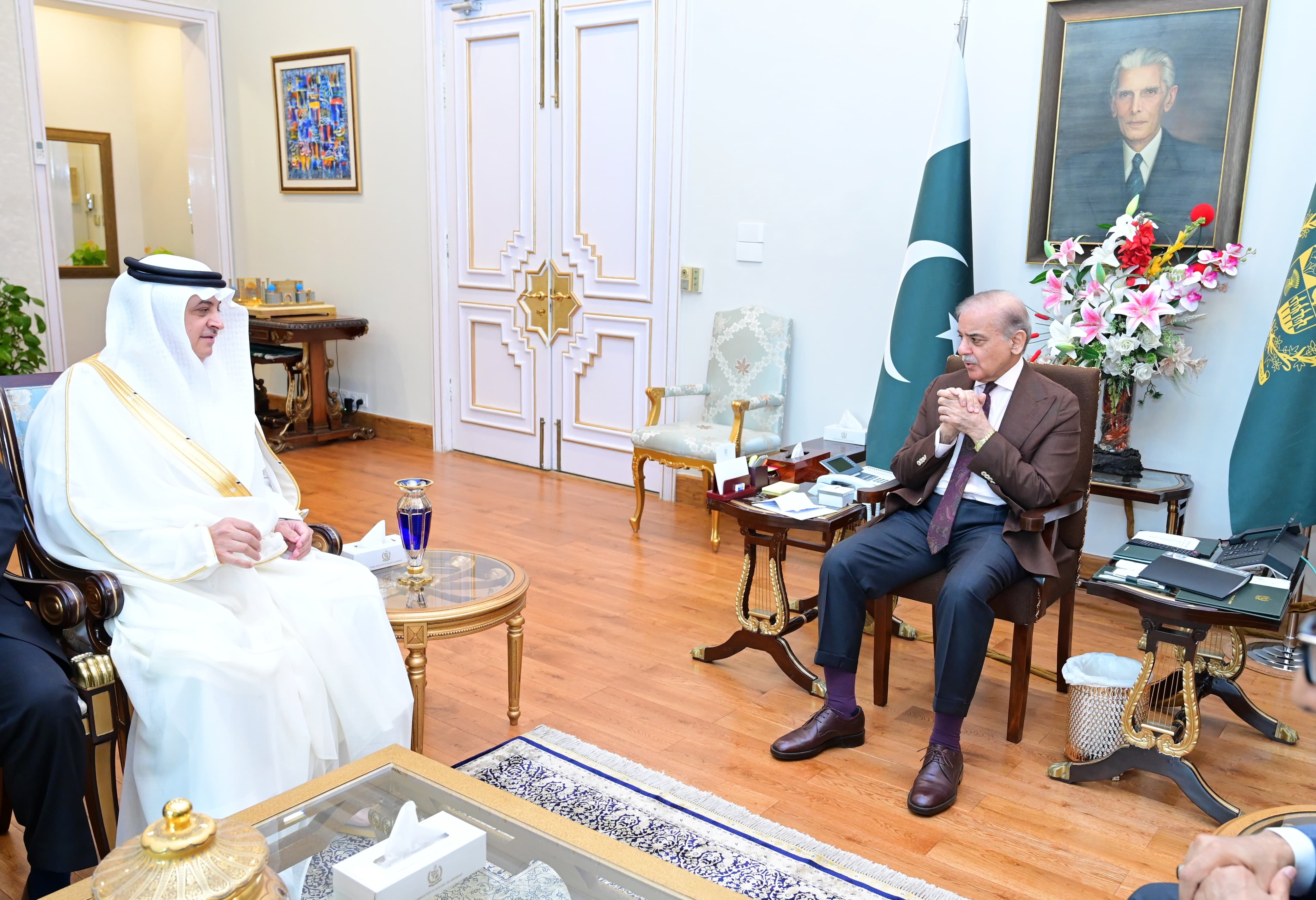Ambassador of KSA to Pakistan H.E. Nawaf bin Saeed Al-Maliky called on Prime Minister Muhammad Shehbaz Sharif in Islamabad on 2 May 2025.