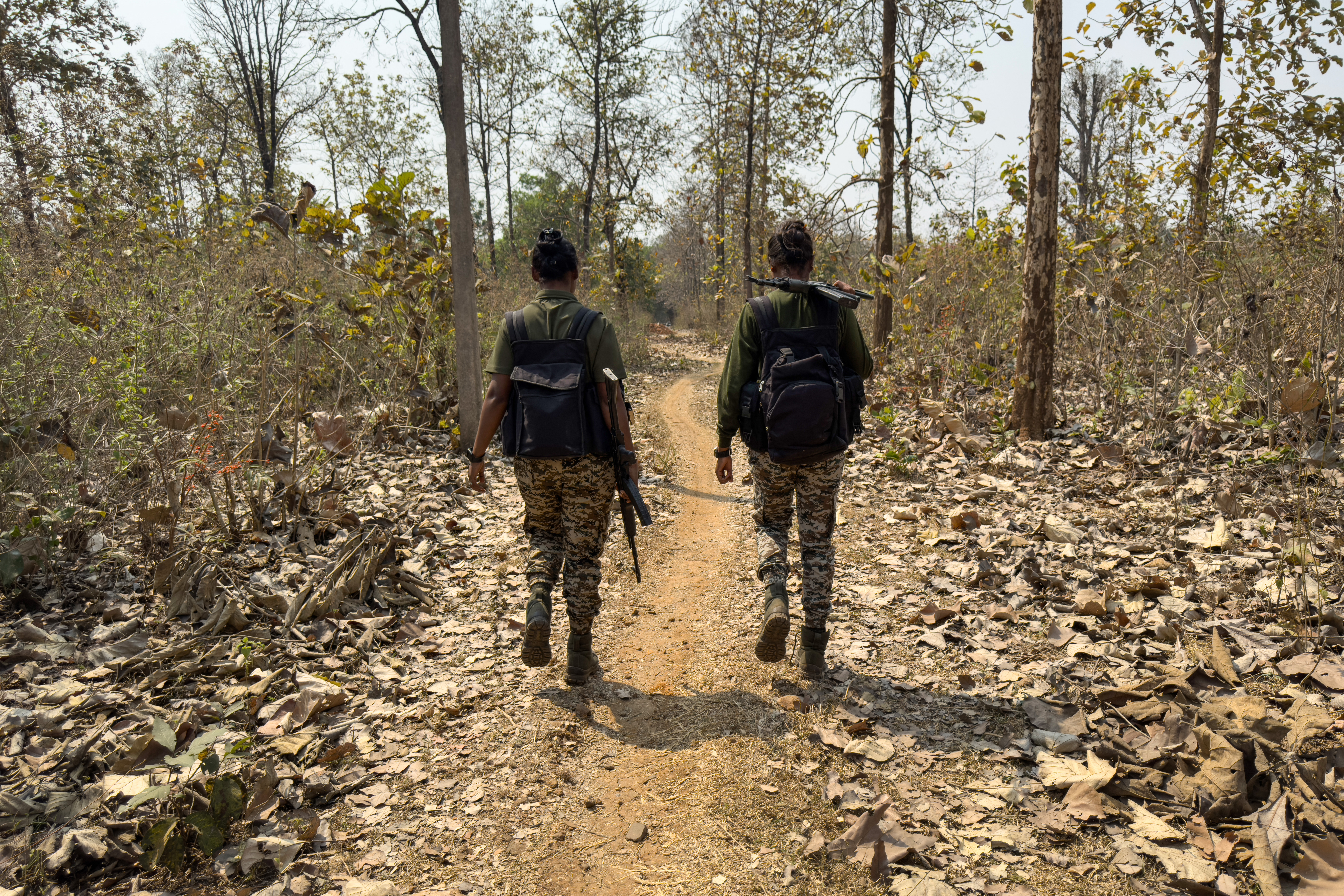 Indian soldiers patrol.