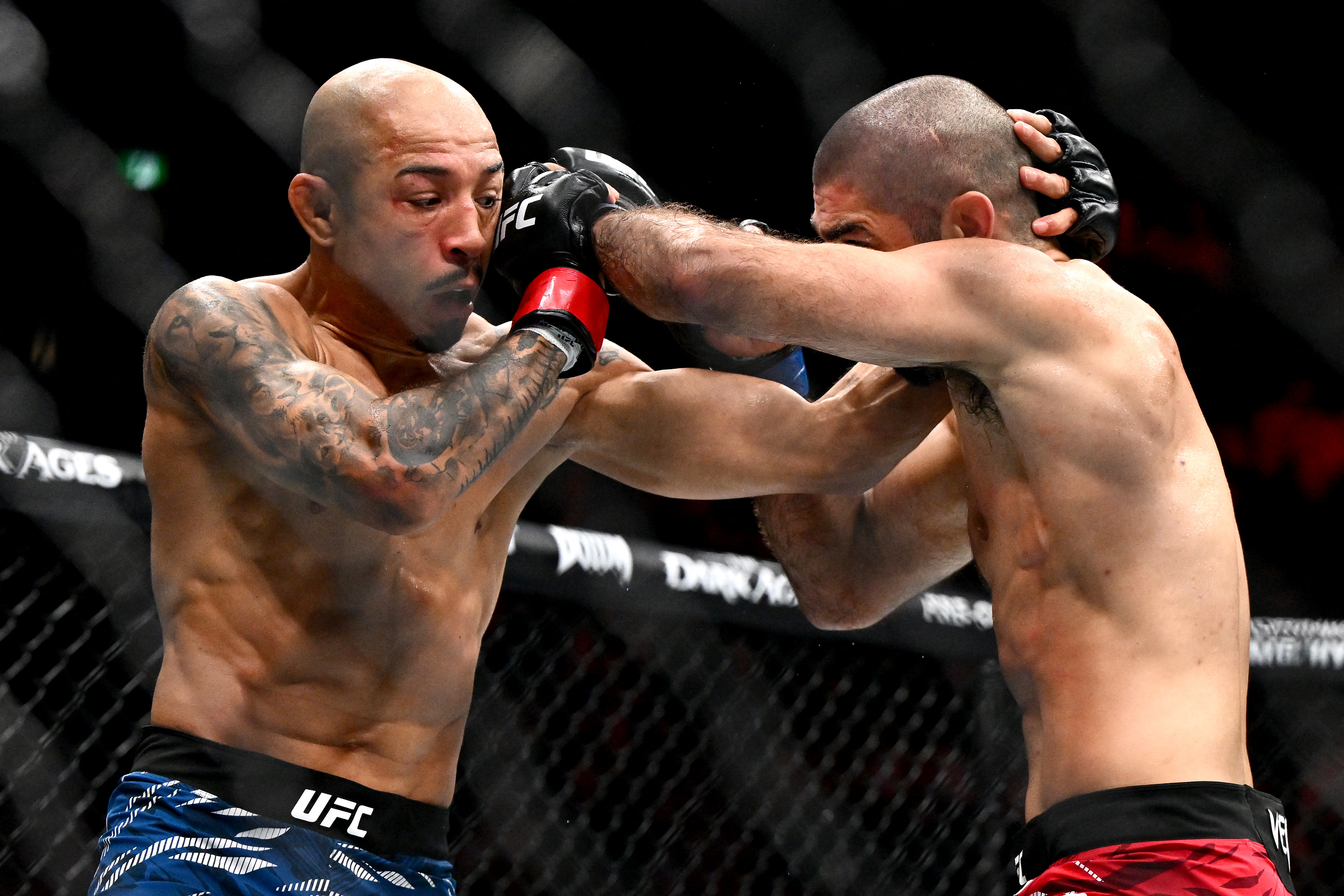 Jose Aldo and Aiemann Zahabi in action.