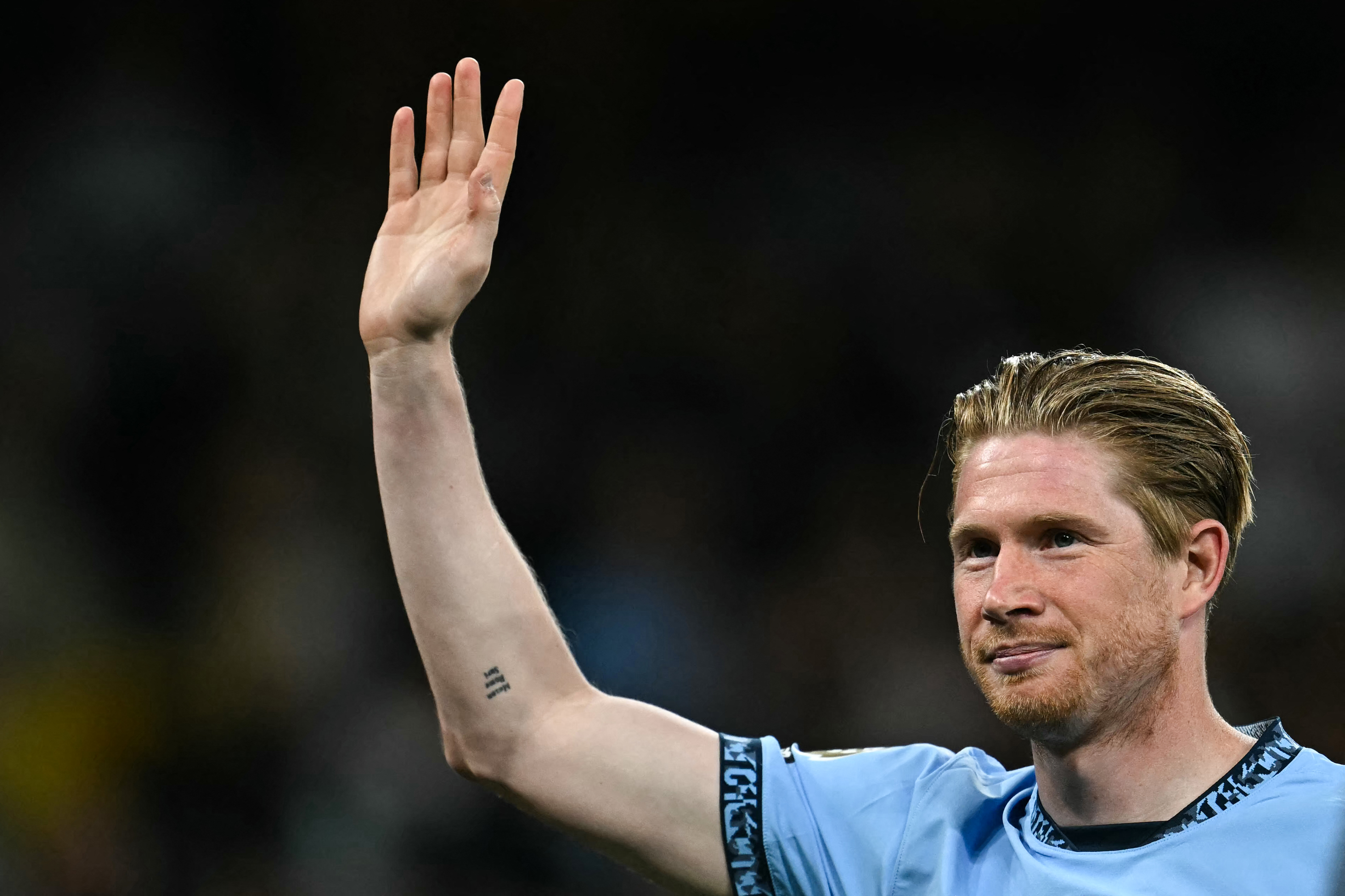 Kevin De Bruyne reacts.