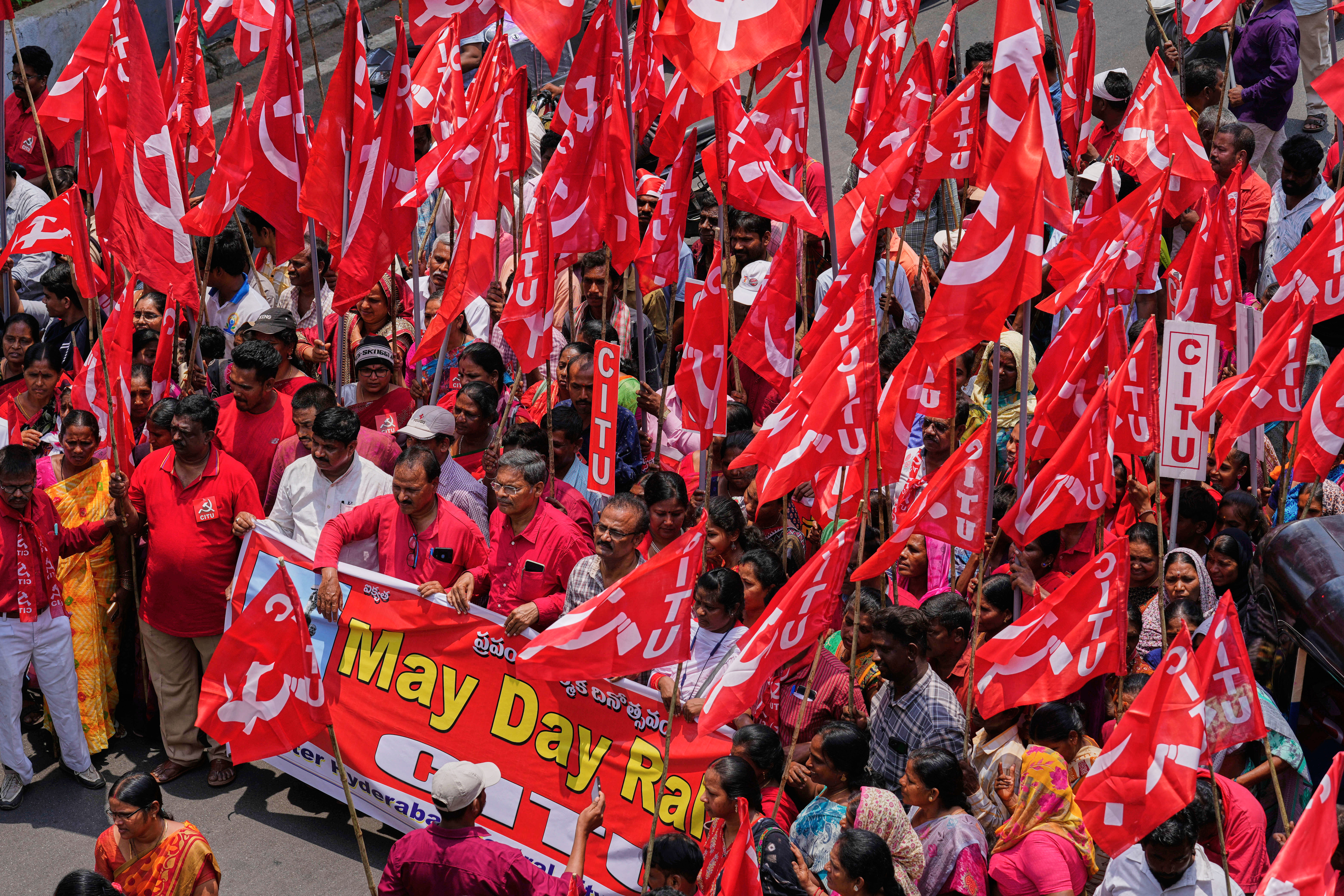 workers observe May Day with marches and demonstrations