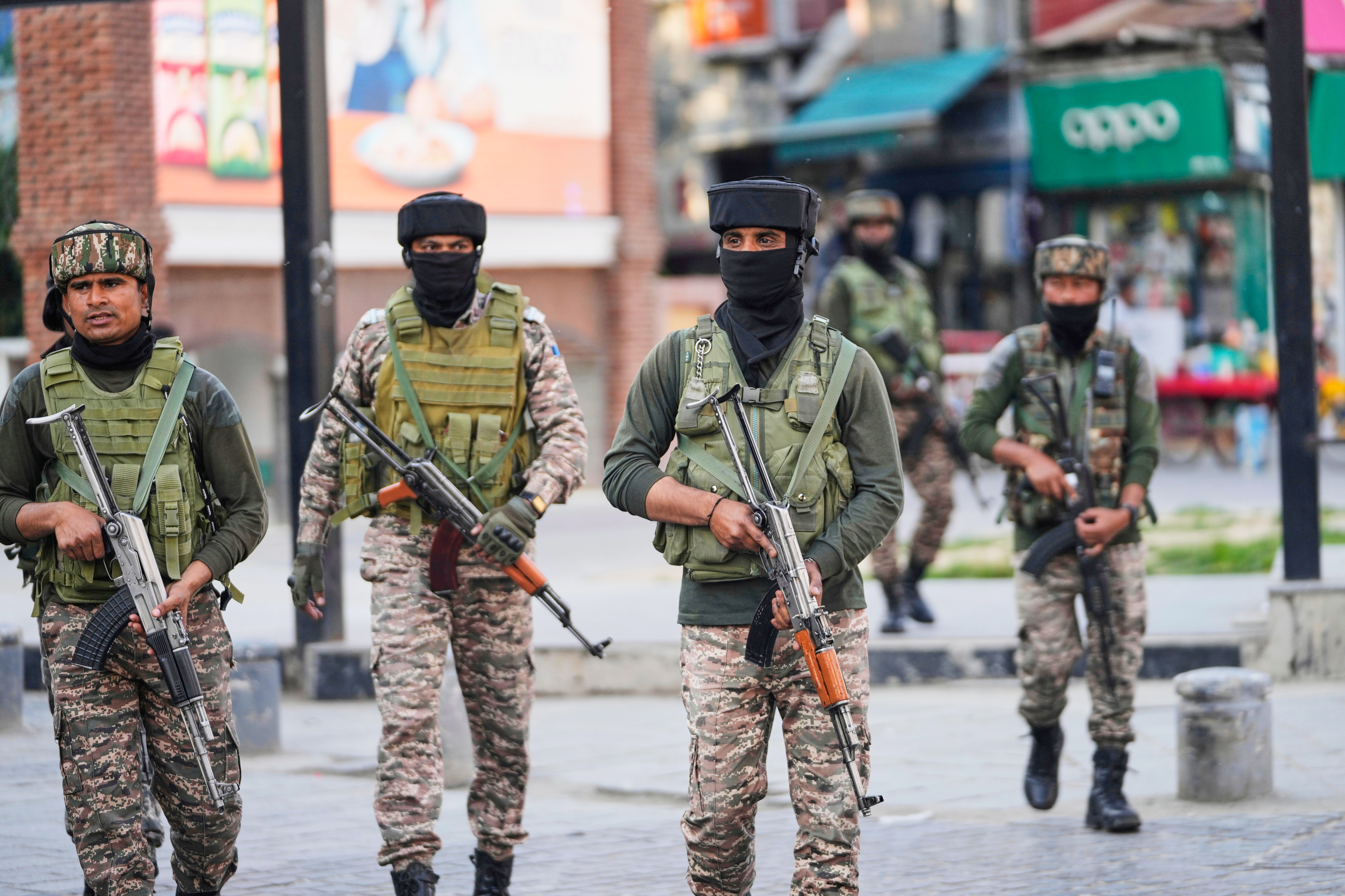 Indian soldiers in Kashmir