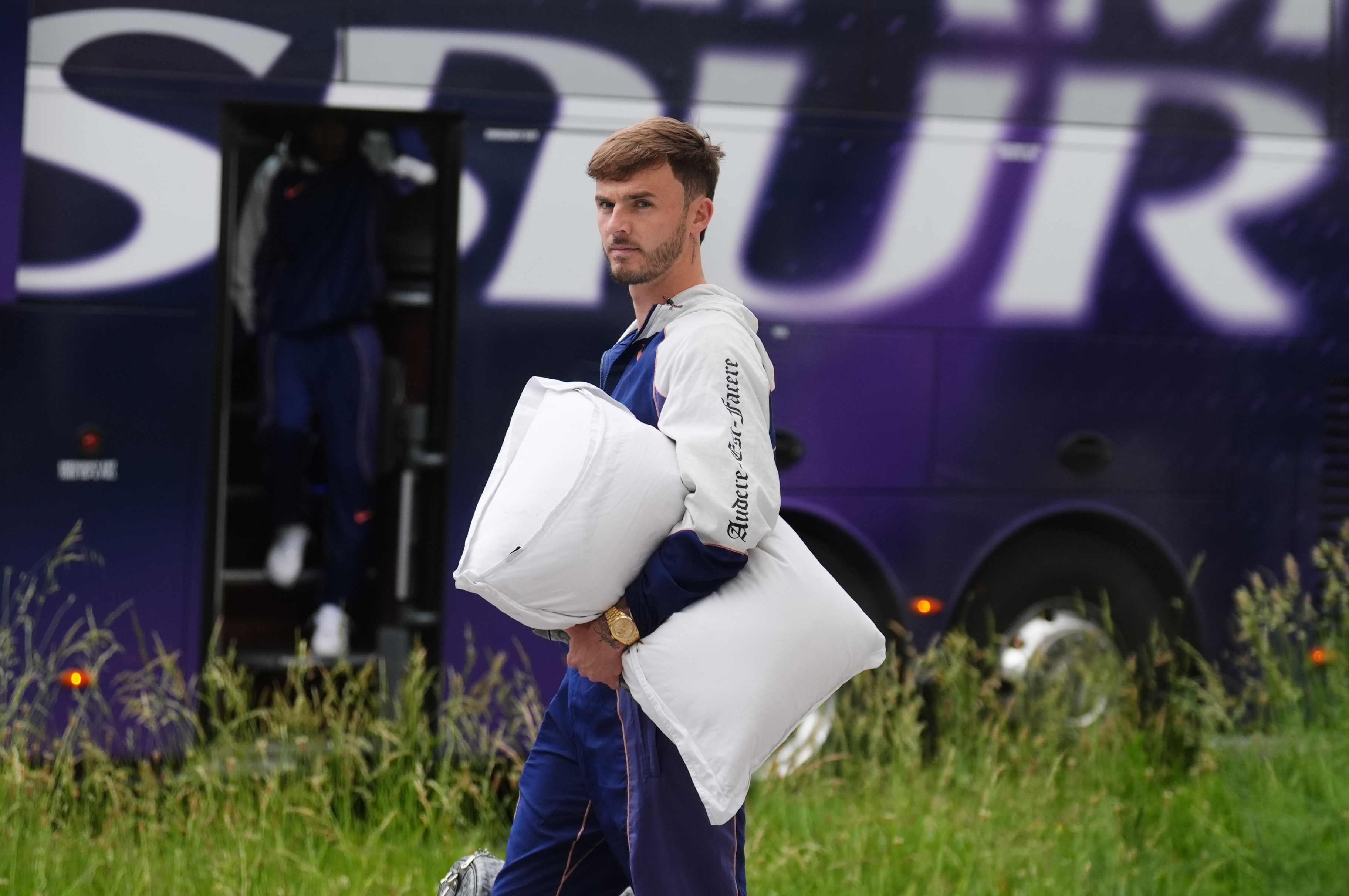 James Maddison reacts.