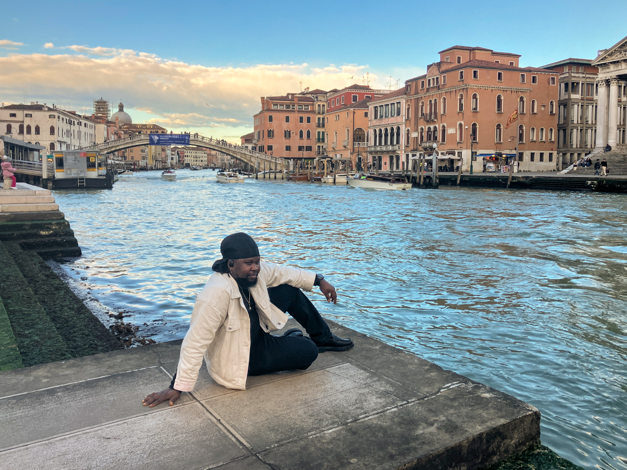 Prince lives far from Venice now so he doesn’t come into the city too often, but when friends come to visit from Nigeria he takes them around, and he has used parts of the city as a backdrop for his music videos. [Michela Moscufo/Al Jazeera]