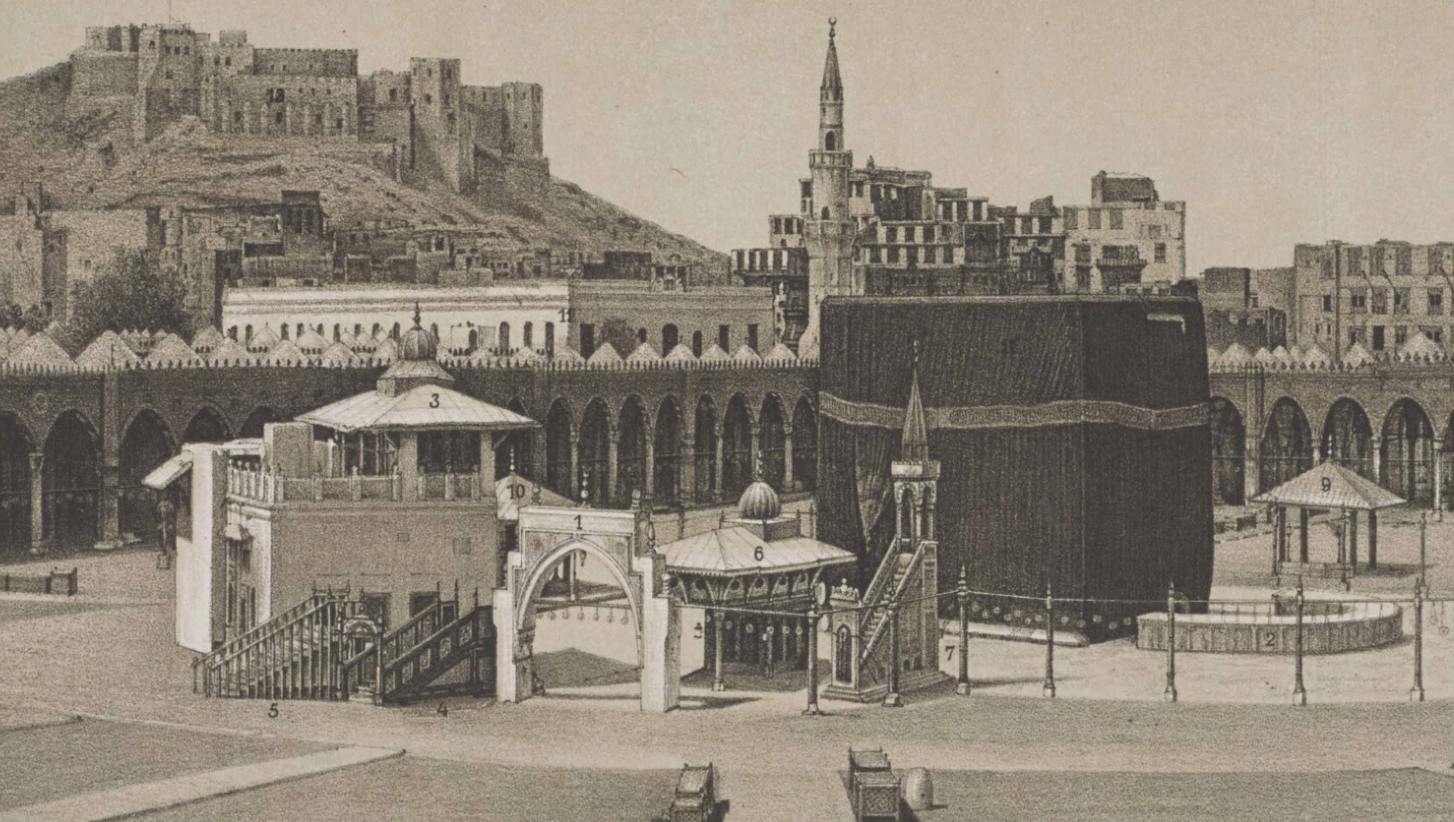 The building covering Zamzam in 1888 [Qatar National Library]