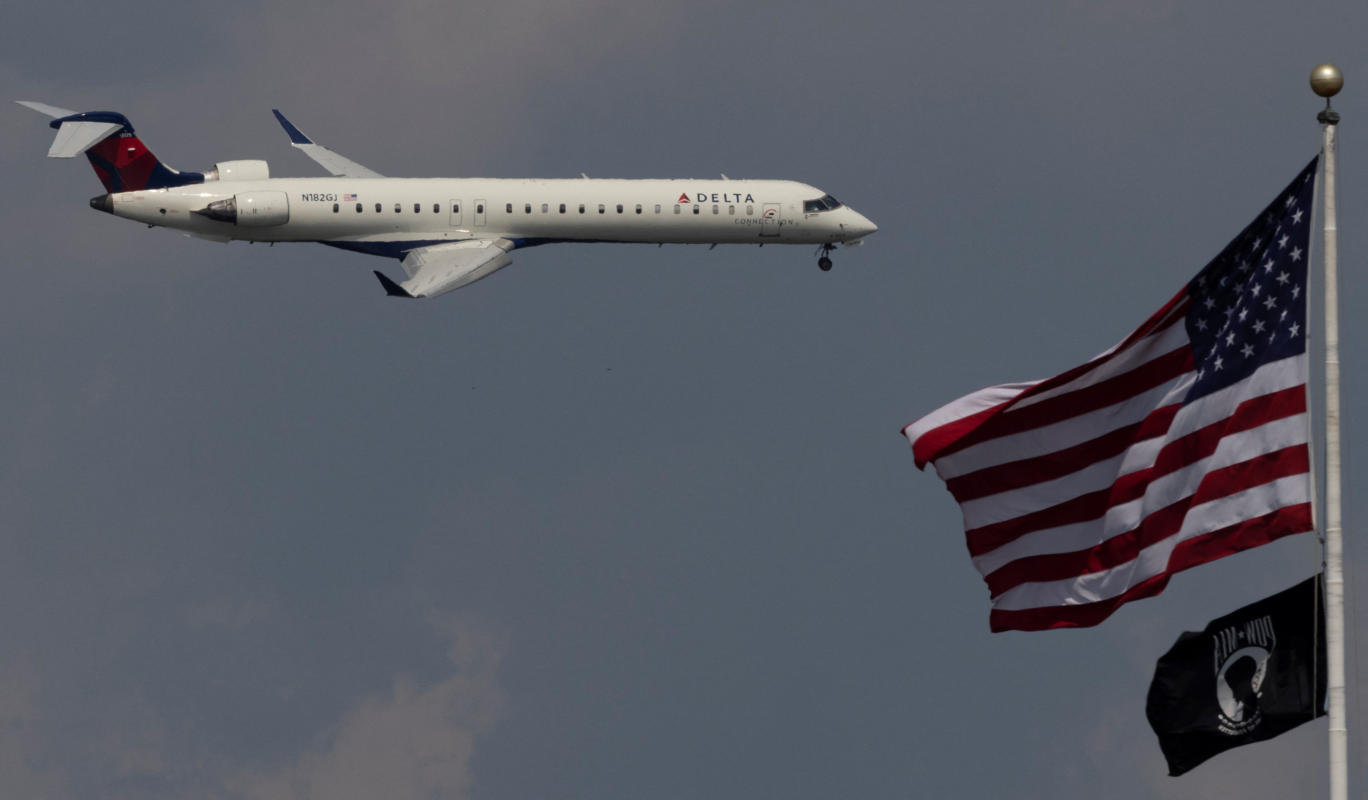 Plane and american flag