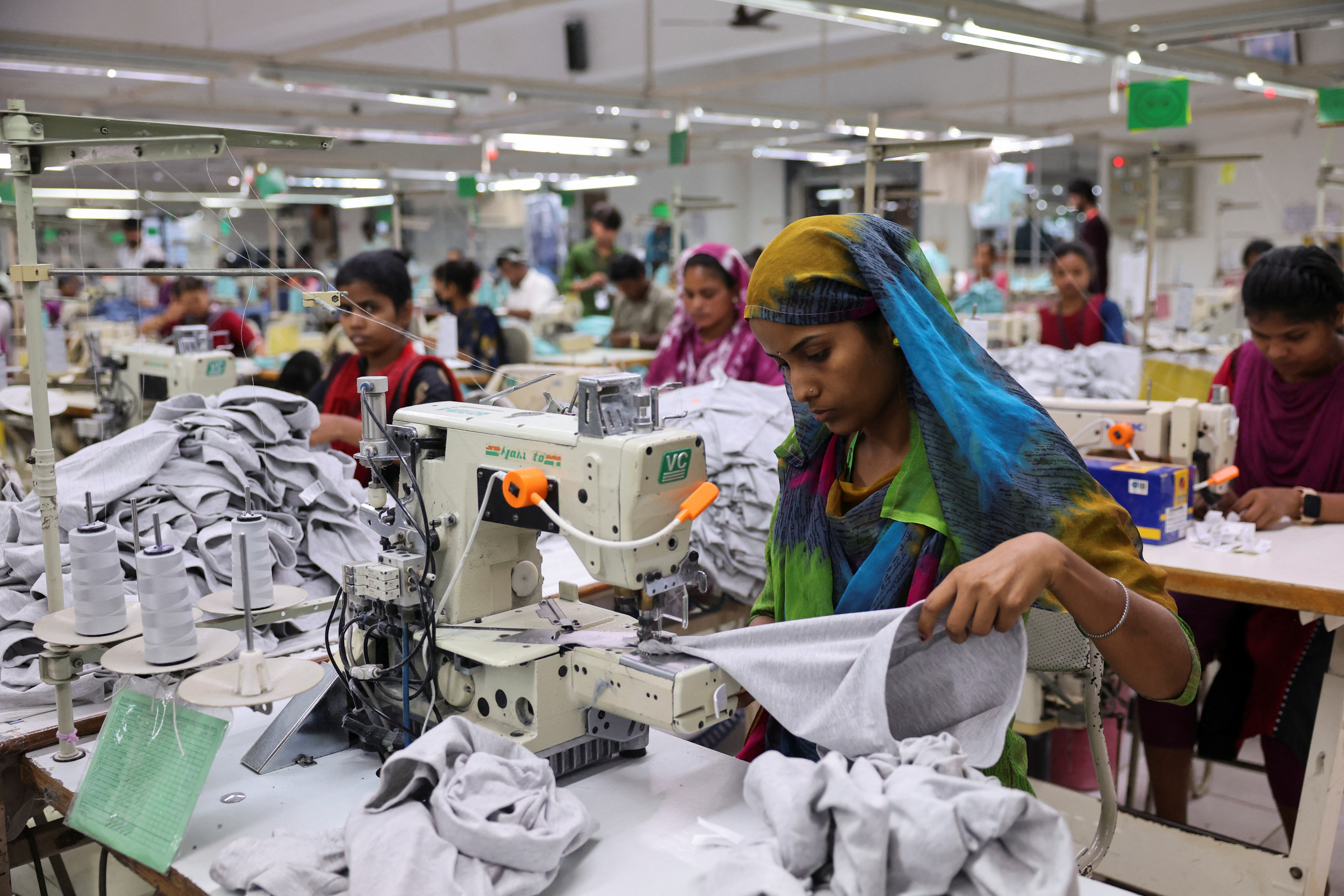 A woman works at a garment factory in Tiruppur, in the Southern state of Tamil Nadu, India, April 21, 2025. REUTERS/Francis Mascarenhas