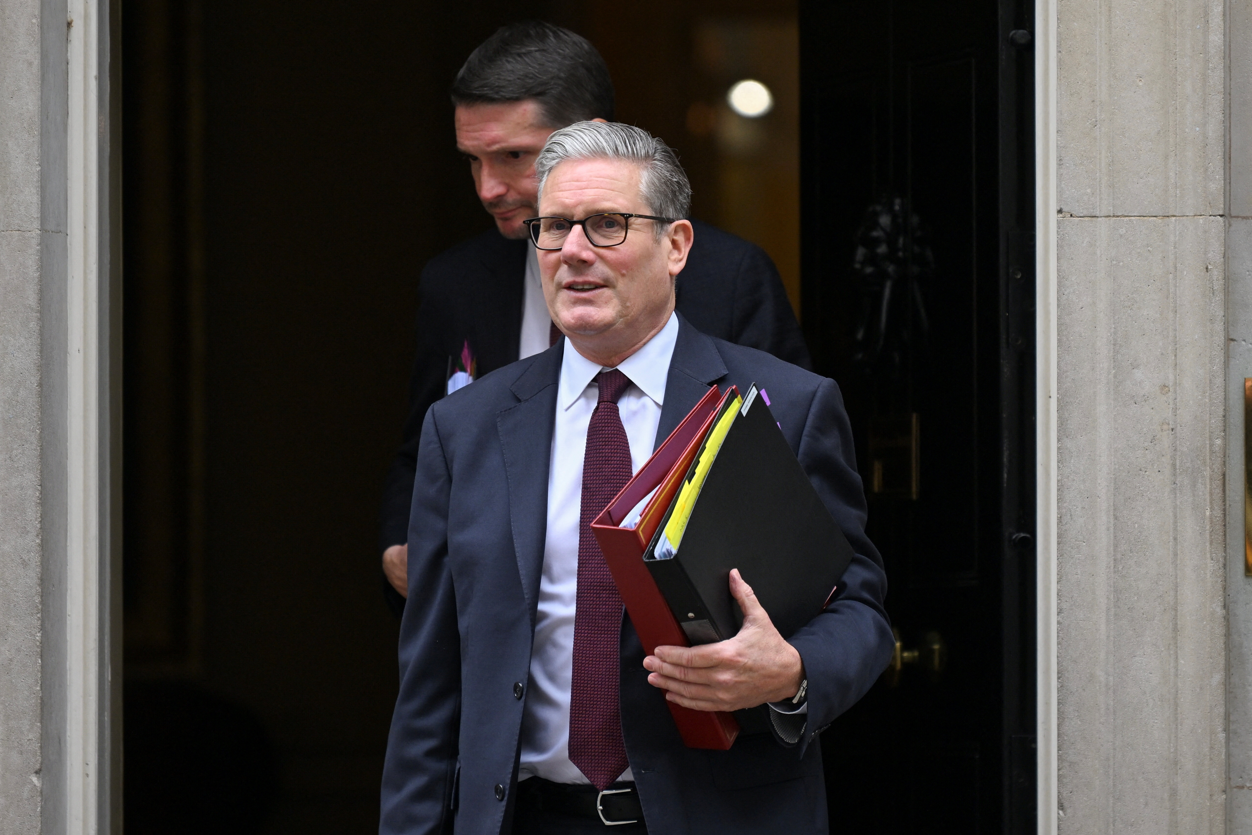 Britain's Prime Minister Keir Starmer leaves 10 Downing Street,
