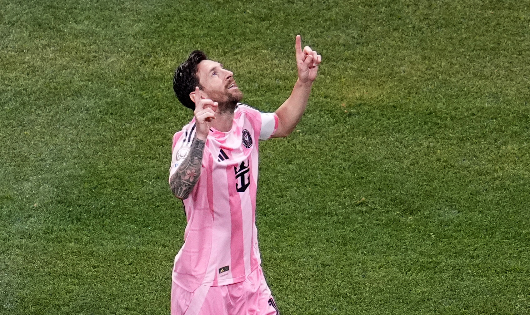 Inter Miami CF's Lionel Messi celebrates scoring their second goal