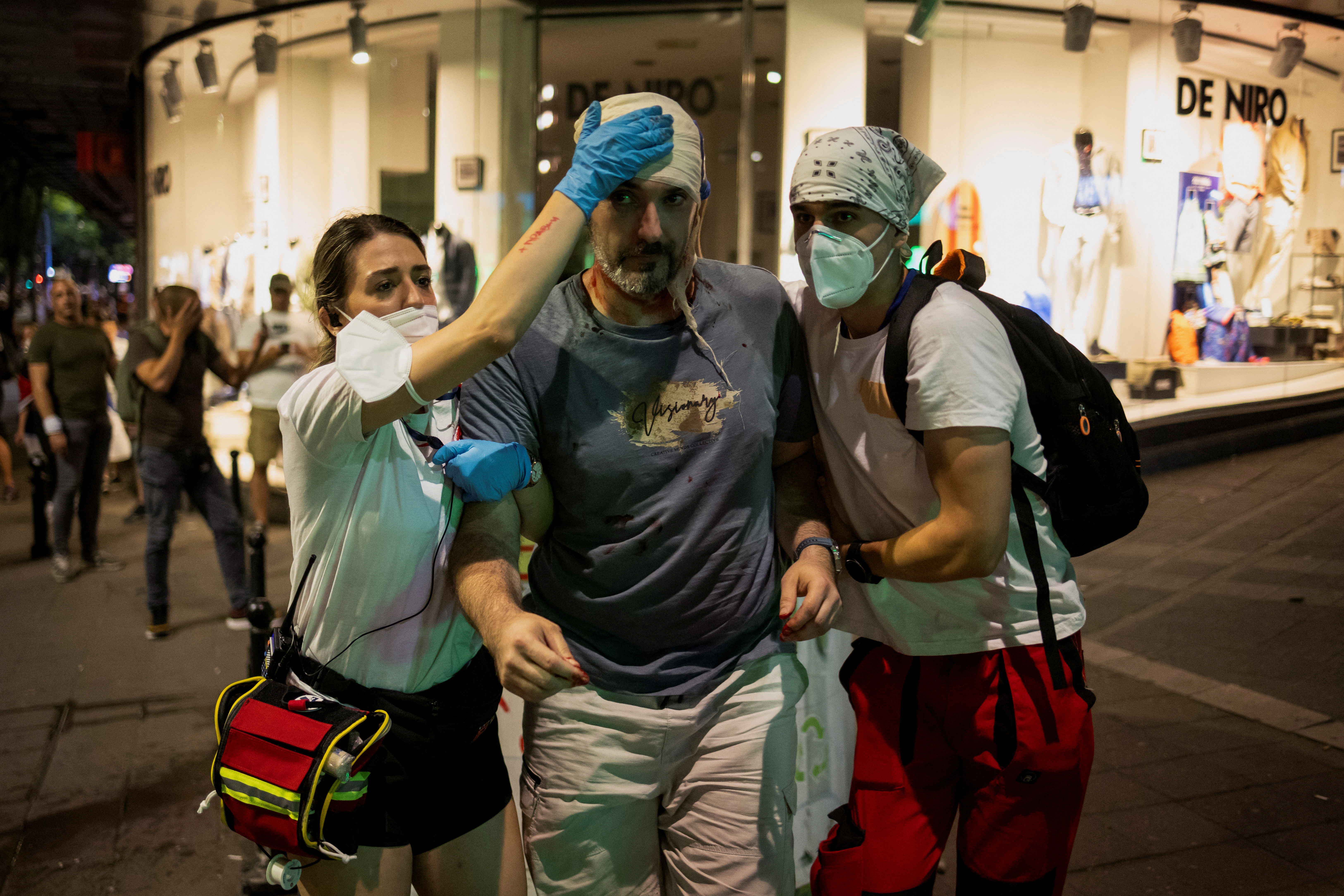 Anti-government protesters clash with riot police in Serbia