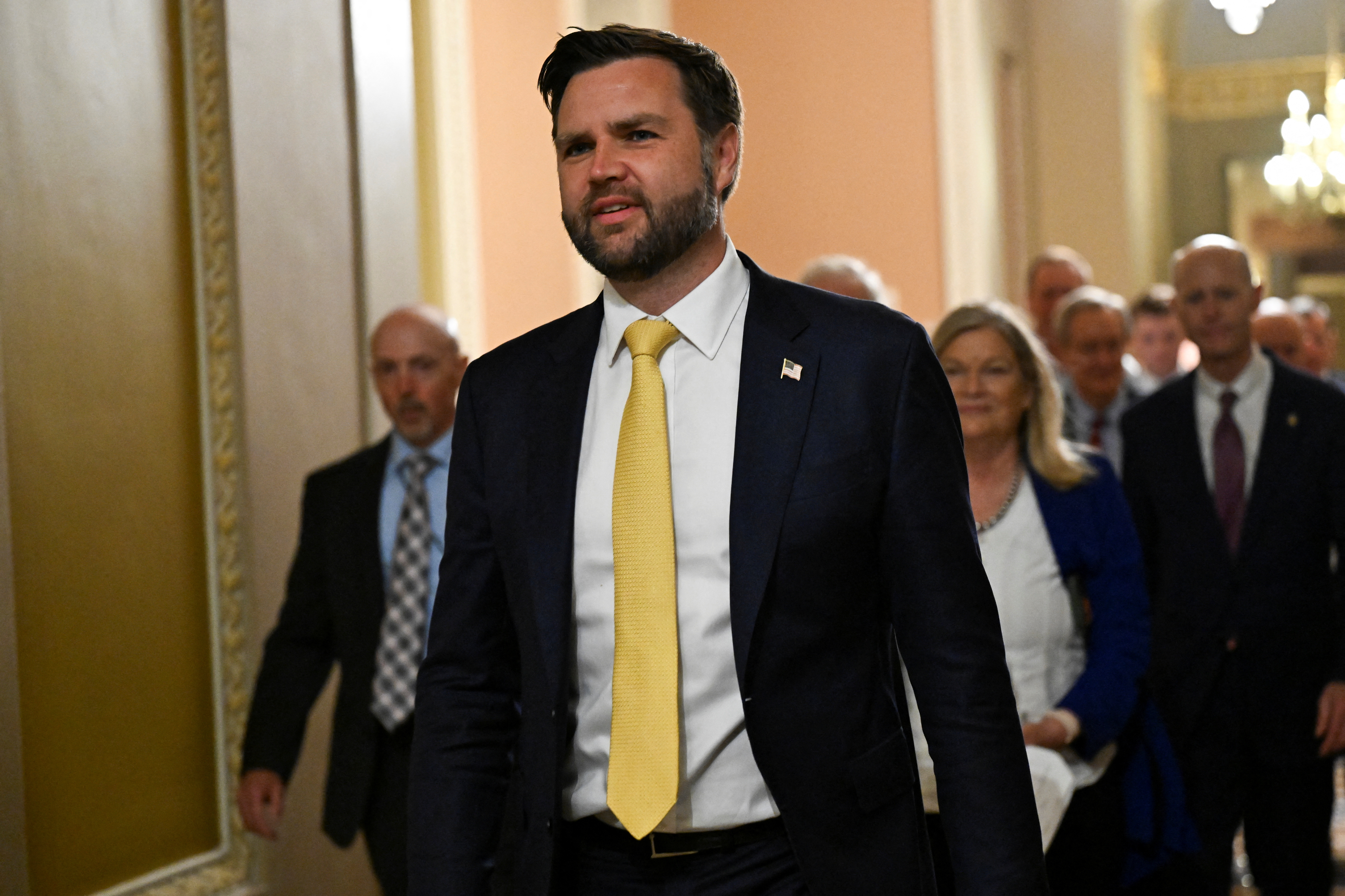 U.S. Vice President J.D. Vance walks, as Republican lawmakers struggle to pass U.S. President Donald Trump’s sweeping spending and tax bill, on Capitol Hill in Washington, D.C., U.S., June 28, 2025.