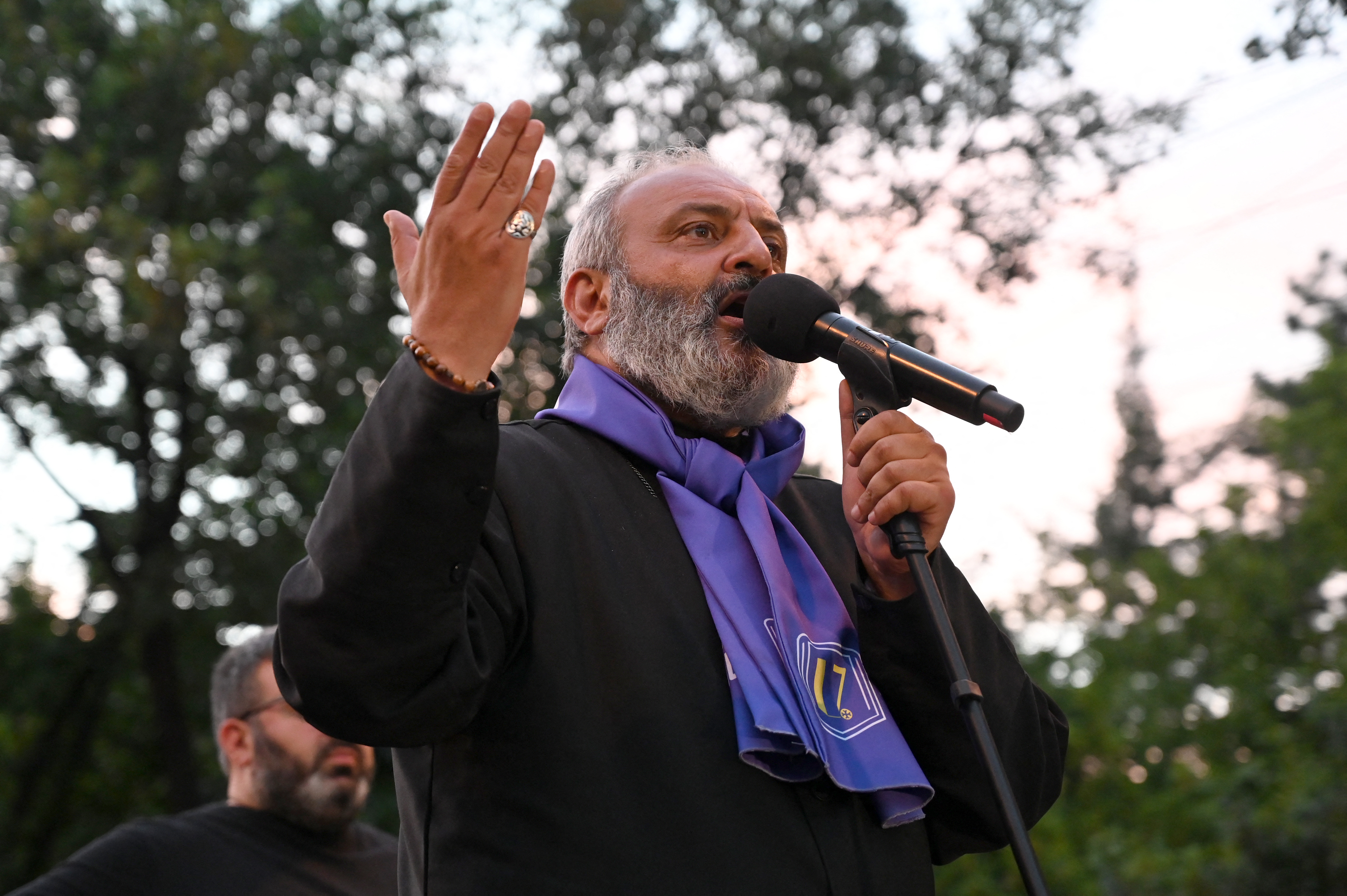 Protest leader Archbishop Bagrat Galstanyan