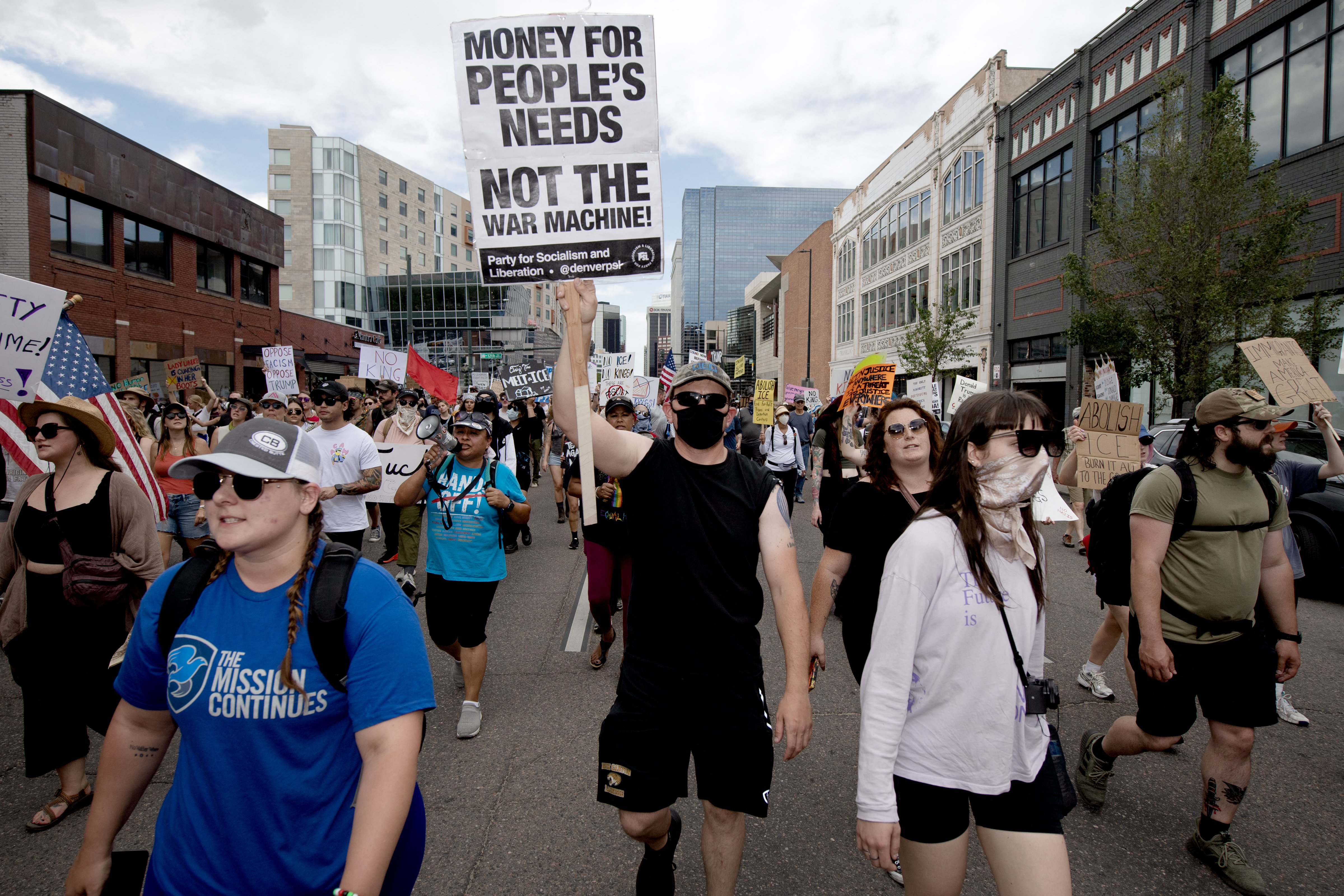 Anti-Trump demonstrators crowd streets across the US