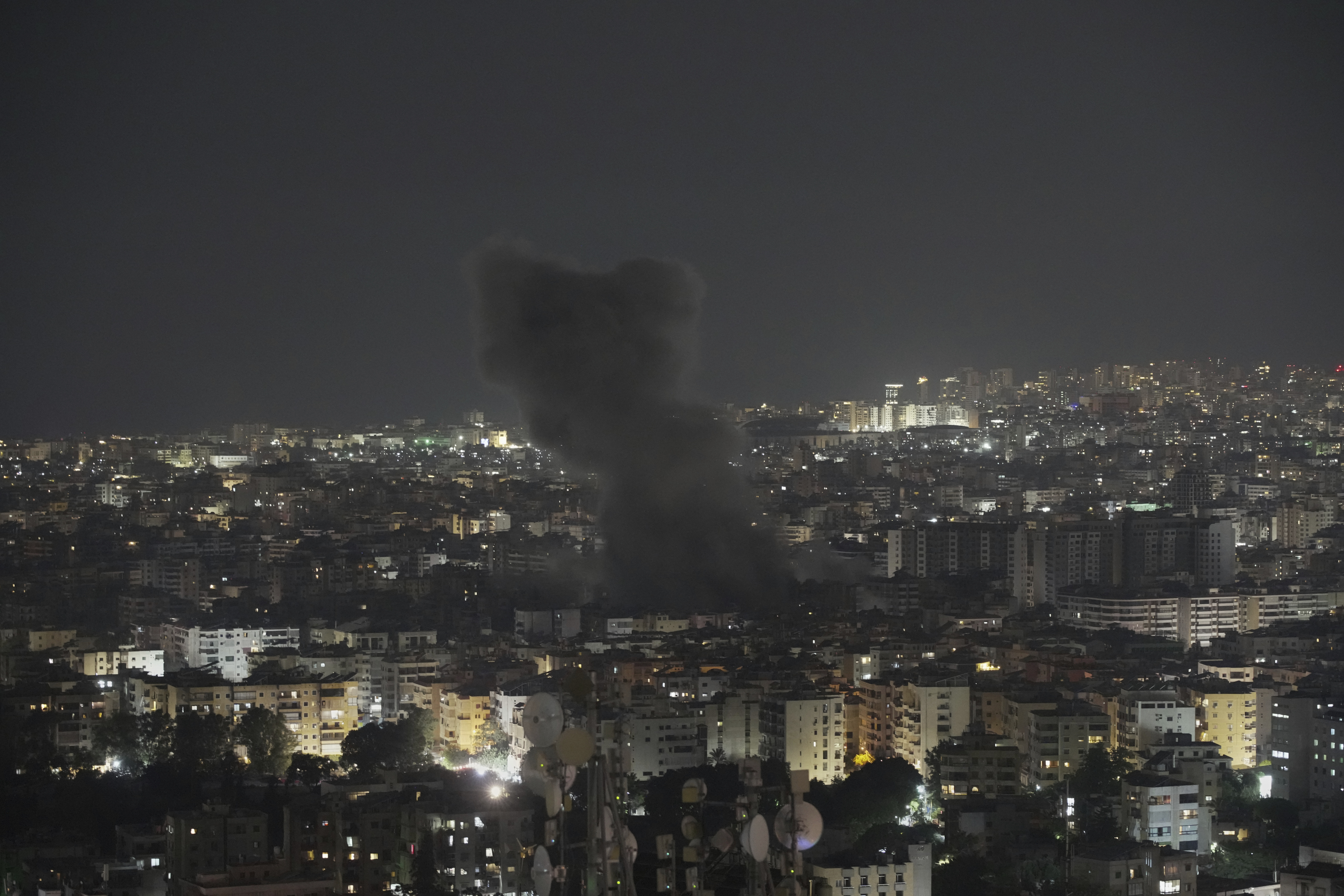 Smoke rises following an Israeli airstrike on Dahiyeh in the southern suburb of Beirut, Lebanon on June 5, 2025.