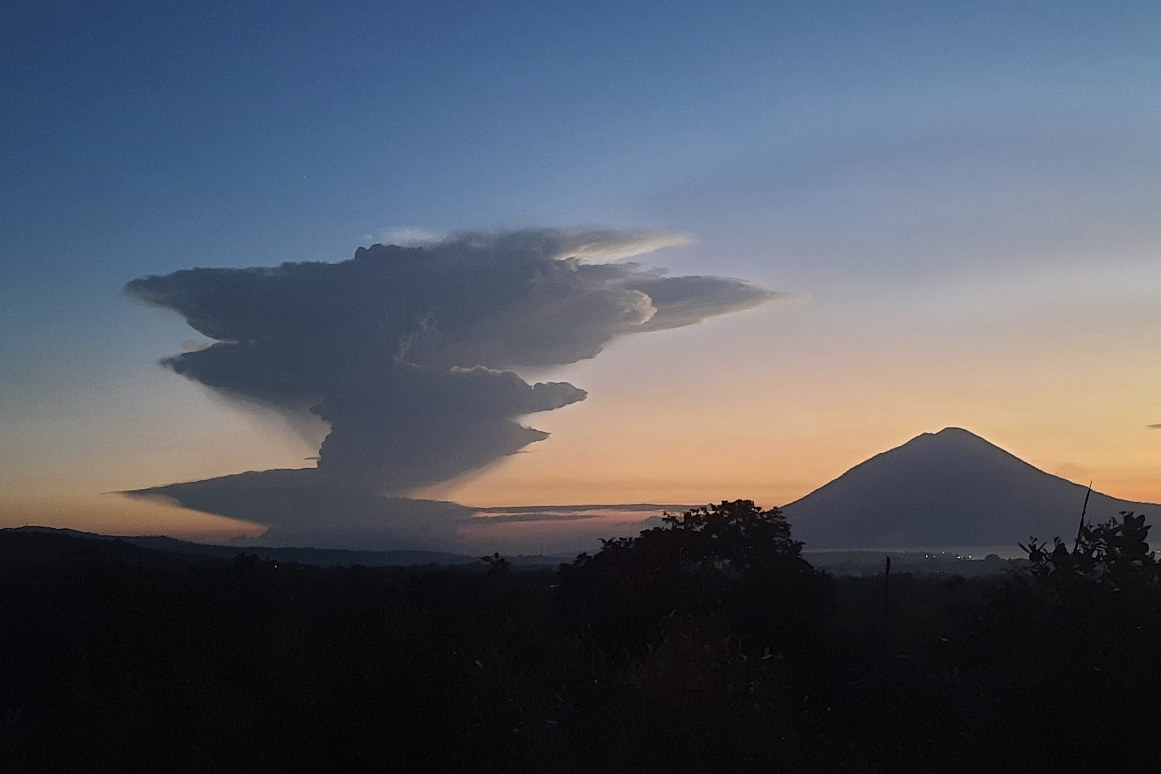 Volcanic smoke billows from Mount Lewotobi Laki-Laki