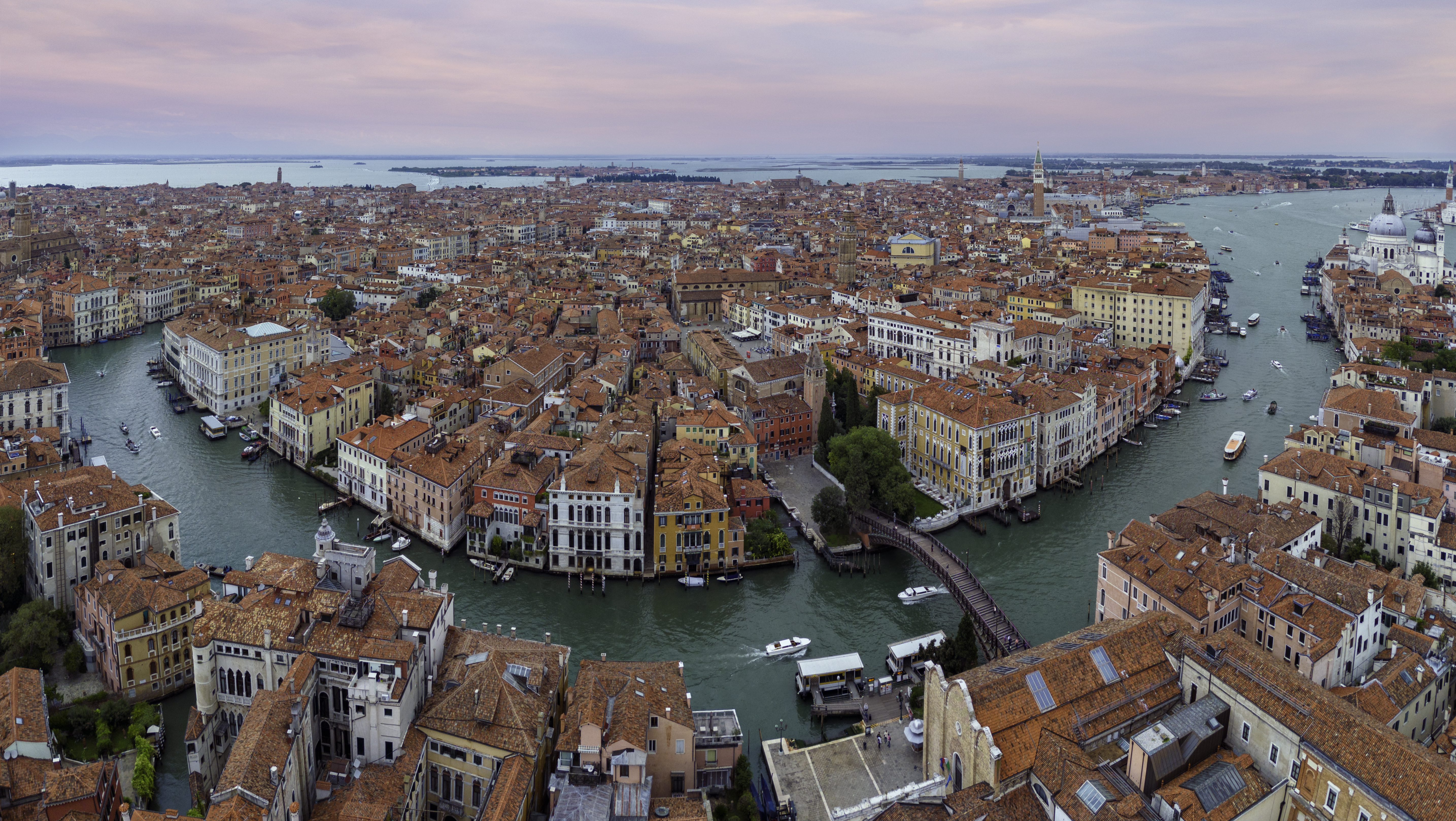 Aerial View of Venice from above the Accademia