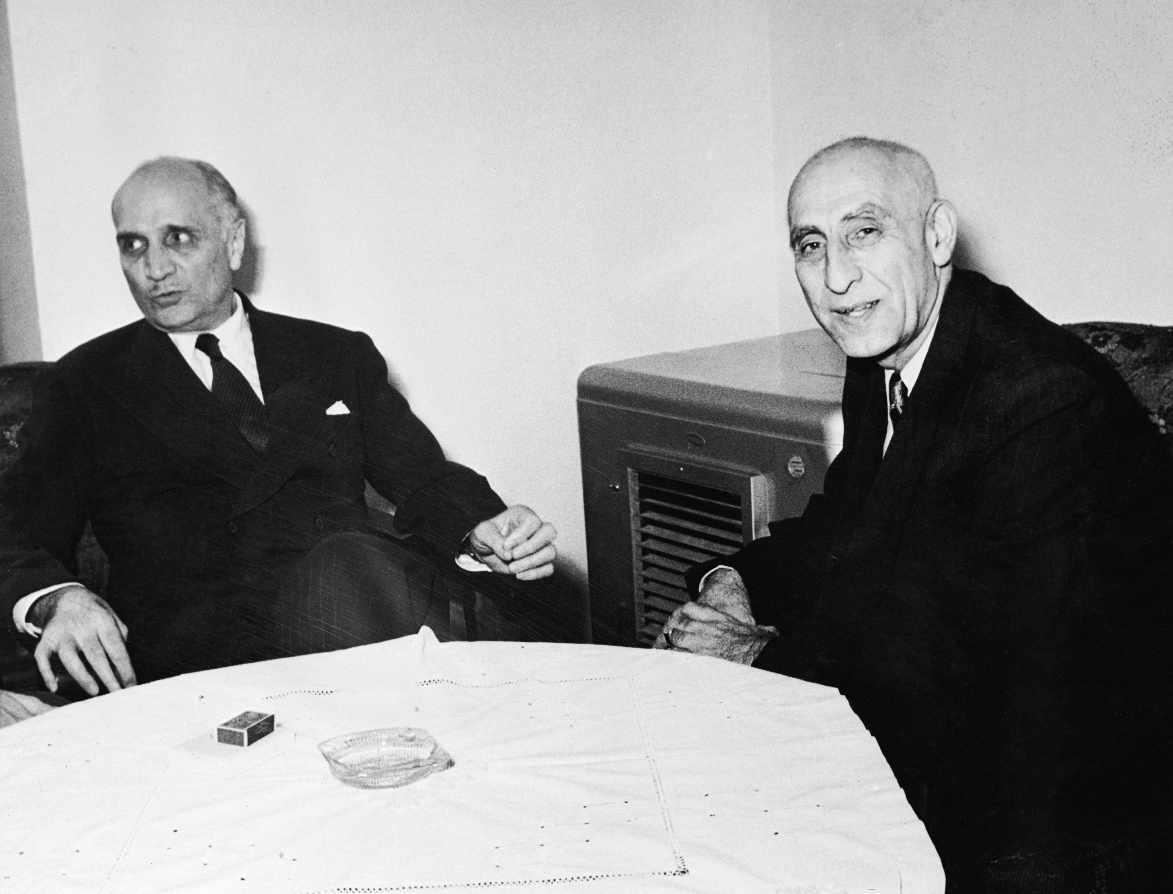 (Original Caption) October 4, 1951: United States ambassador Loy Henderson (Left) and Premier Mossadegh (Right).
