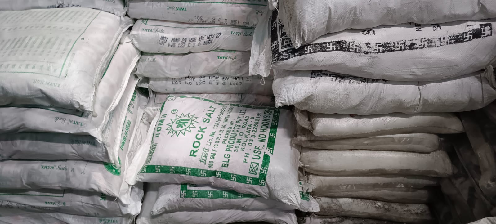 Bags of Himalayan pink salt