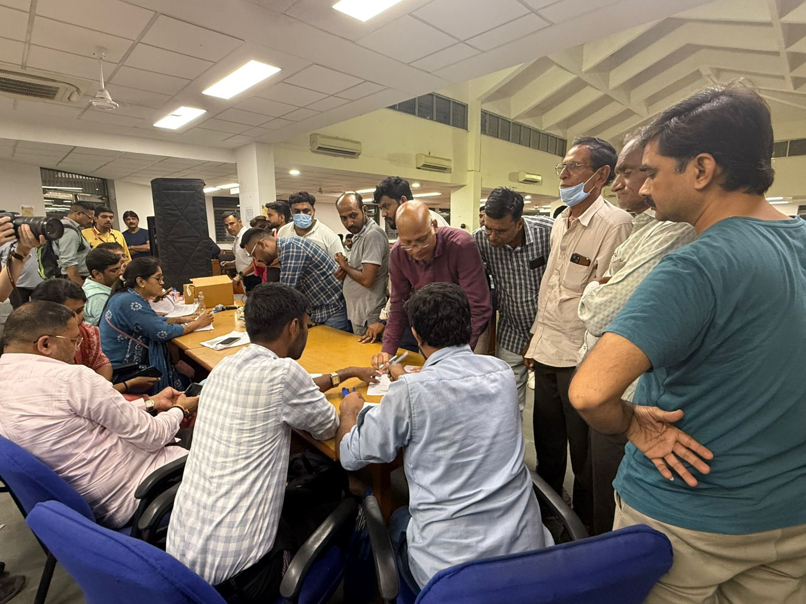 Relatives of people on the plane register or DNA tests to help identify bodies, many of which were charred beyond recognition [Marhaba Halili/Al Jazeera] 