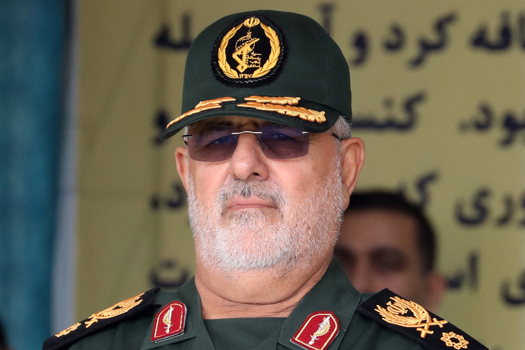 (FILES) Commander of the ground forces of Iran's Islamic Revolutionary Guard Corps, Brigadier General Mohammad Pakpour, attends a military parade in Tehran, on April 17, 2024.