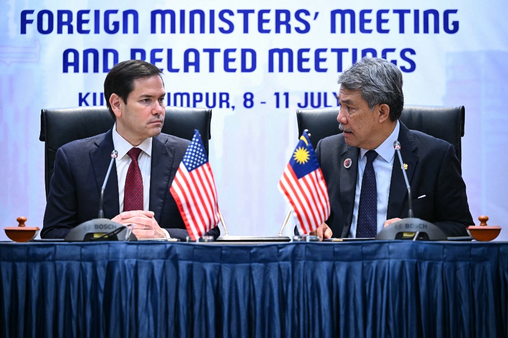 US Secretary of State Marco Rubio takes part in a memorandum of understanding signing with Malaysia's Minister of Foreign Affairs Mohamad Hasan during the 58th Association of Southeast Asian Nations (ASEAN) in Kuala Lumpur on July 10, 2025. [Mandel Ngan/AFP]