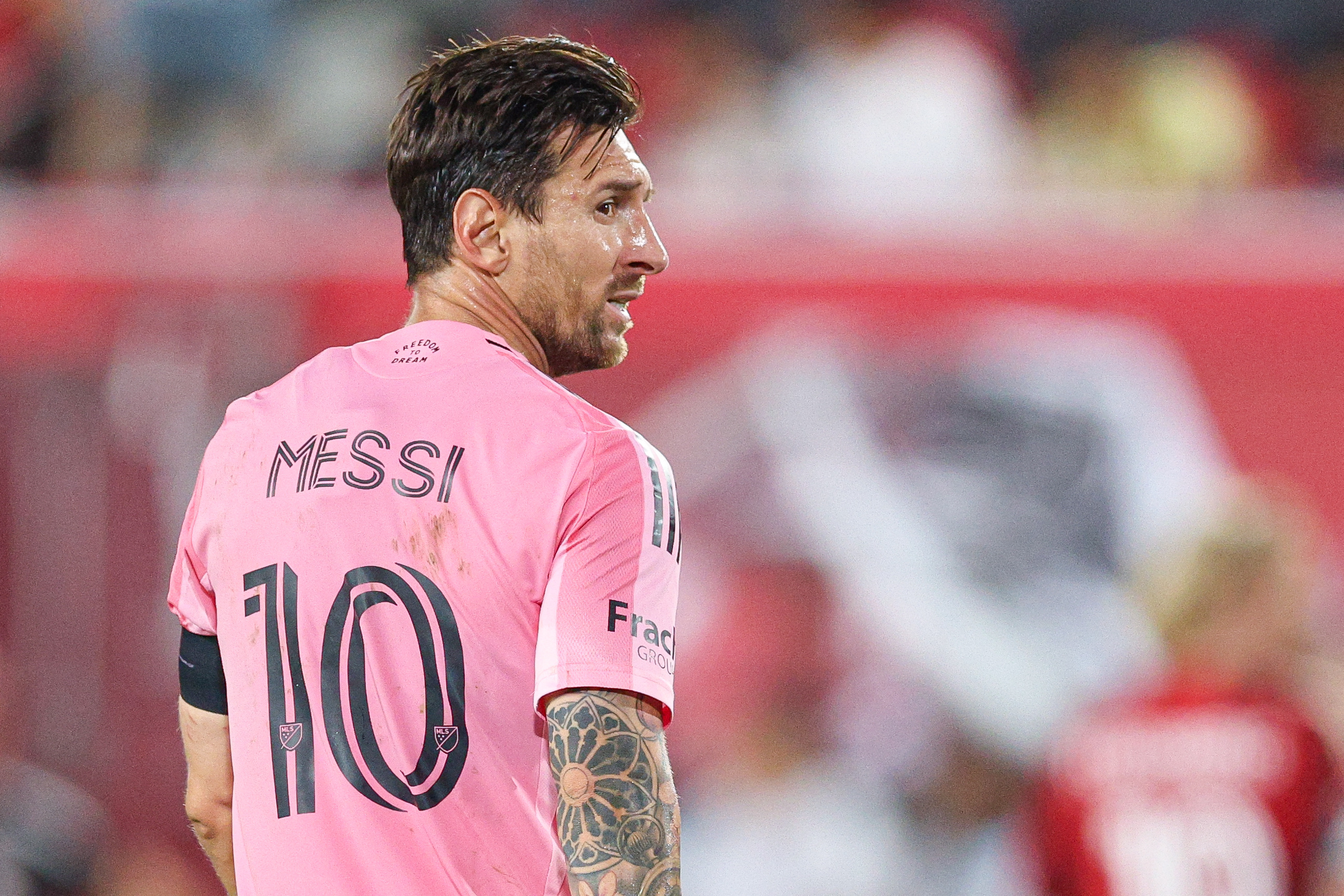 Inter Miami CF forward Lionel Messi (10) in action against the New York Red Bulls